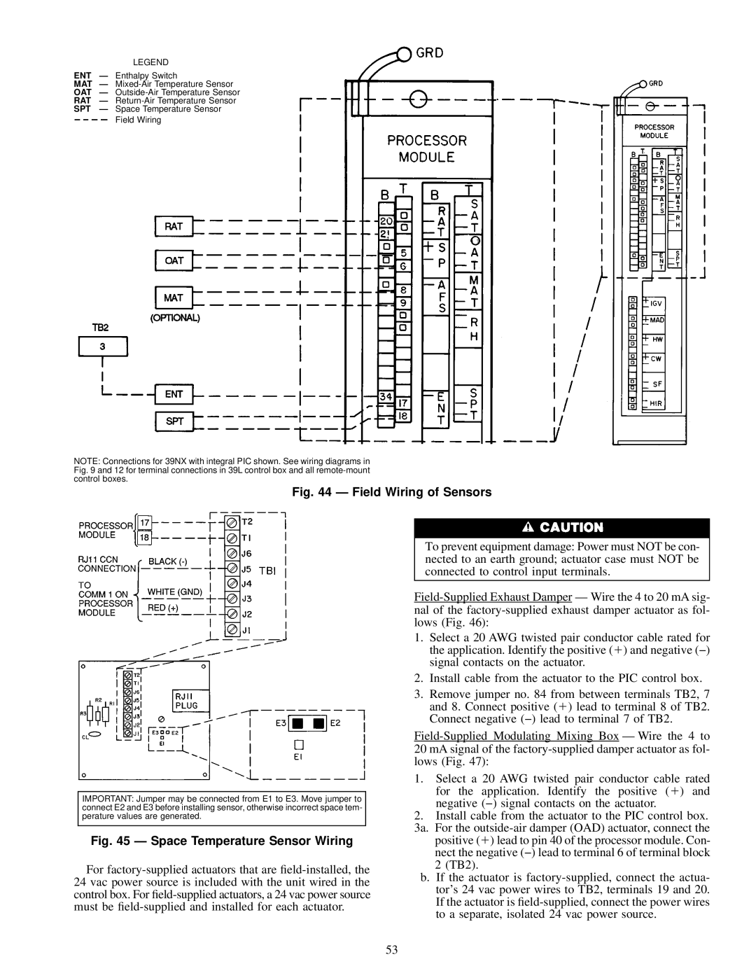 Carrier 39L specifications Field Wiring of Sensors 