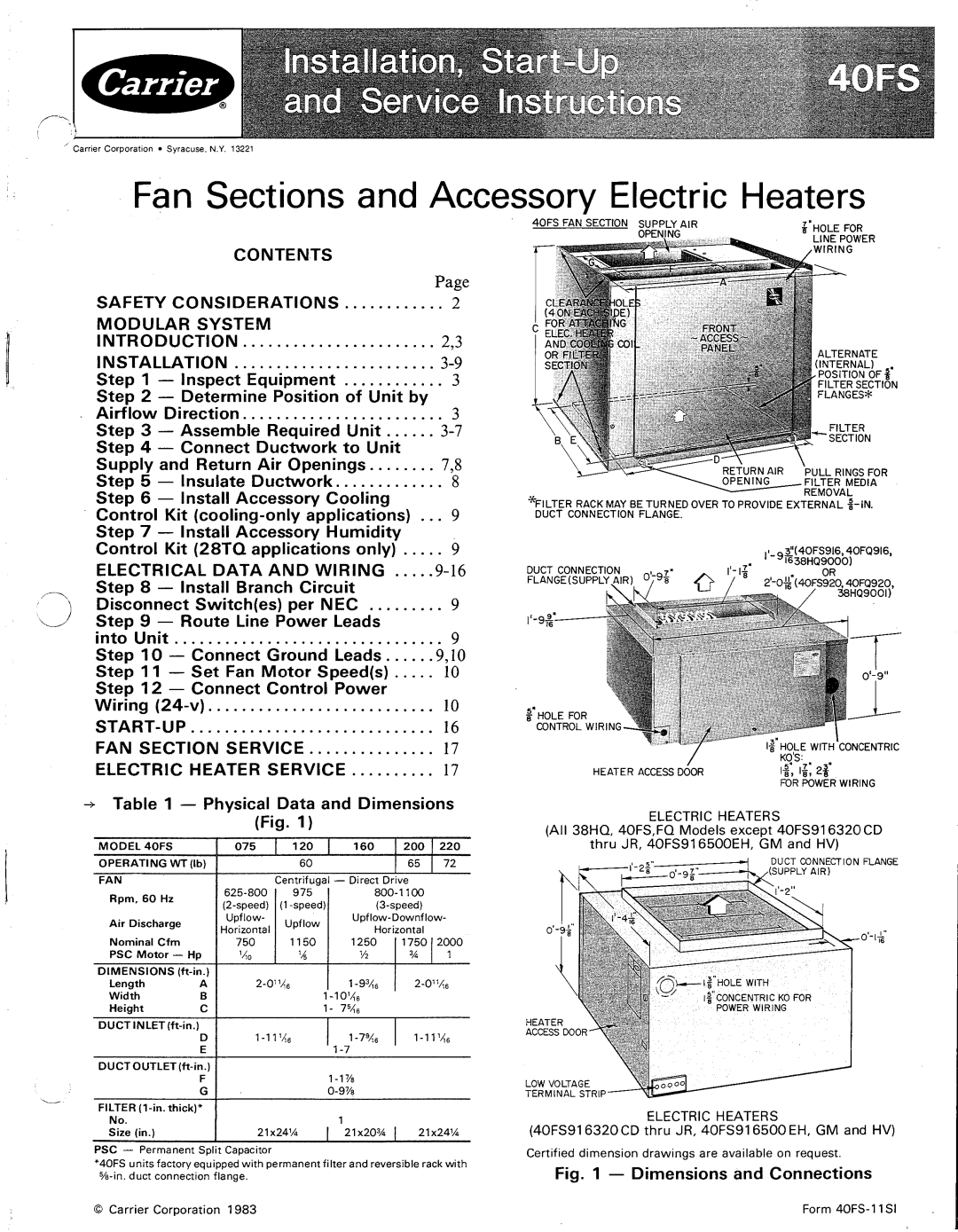 Carrier 40FS manual 