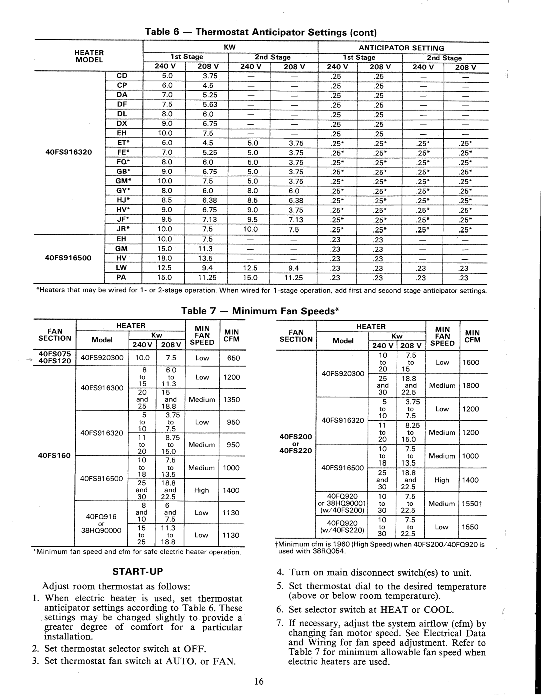 Carrier 40FS manual 