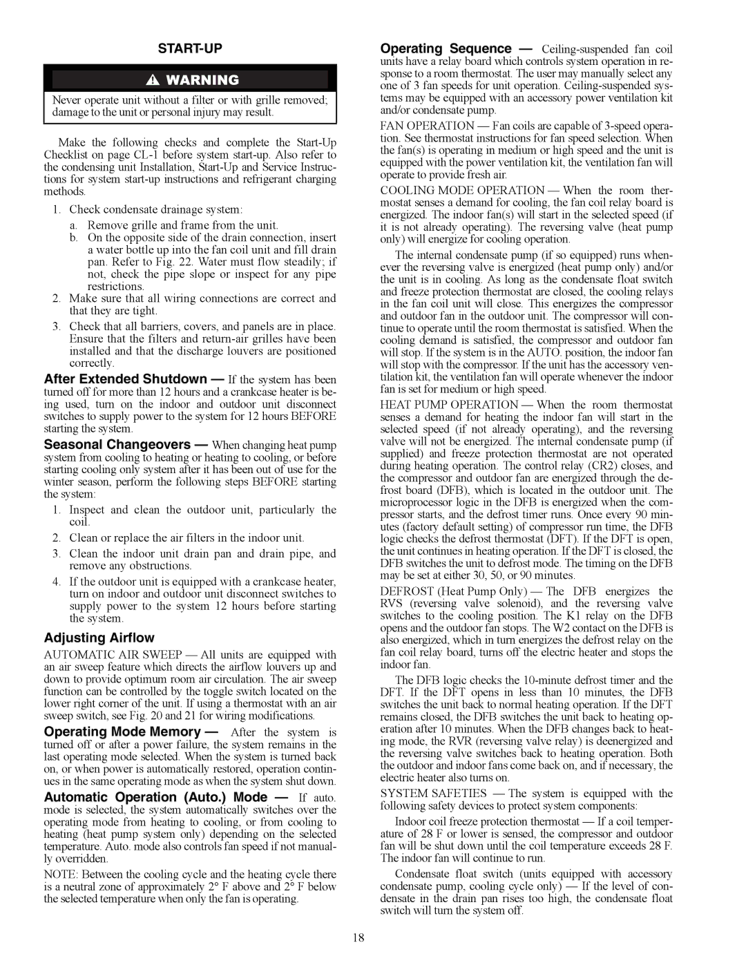 Carrier 40QA024-060 specifications Start-Up, Adjusting Airflow 