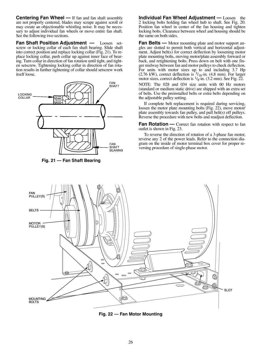 Carrier 40RMS008-034, 40RMQ008-028, 40RM007-034 specifications Fan Shaft Bearing 