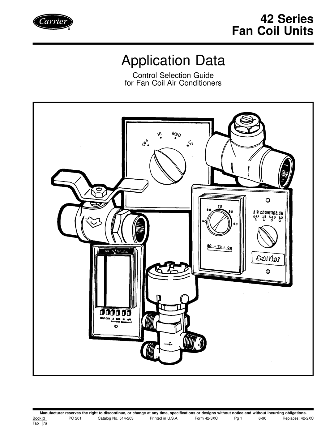 Carrier 42 SERIES specifications Application Data 