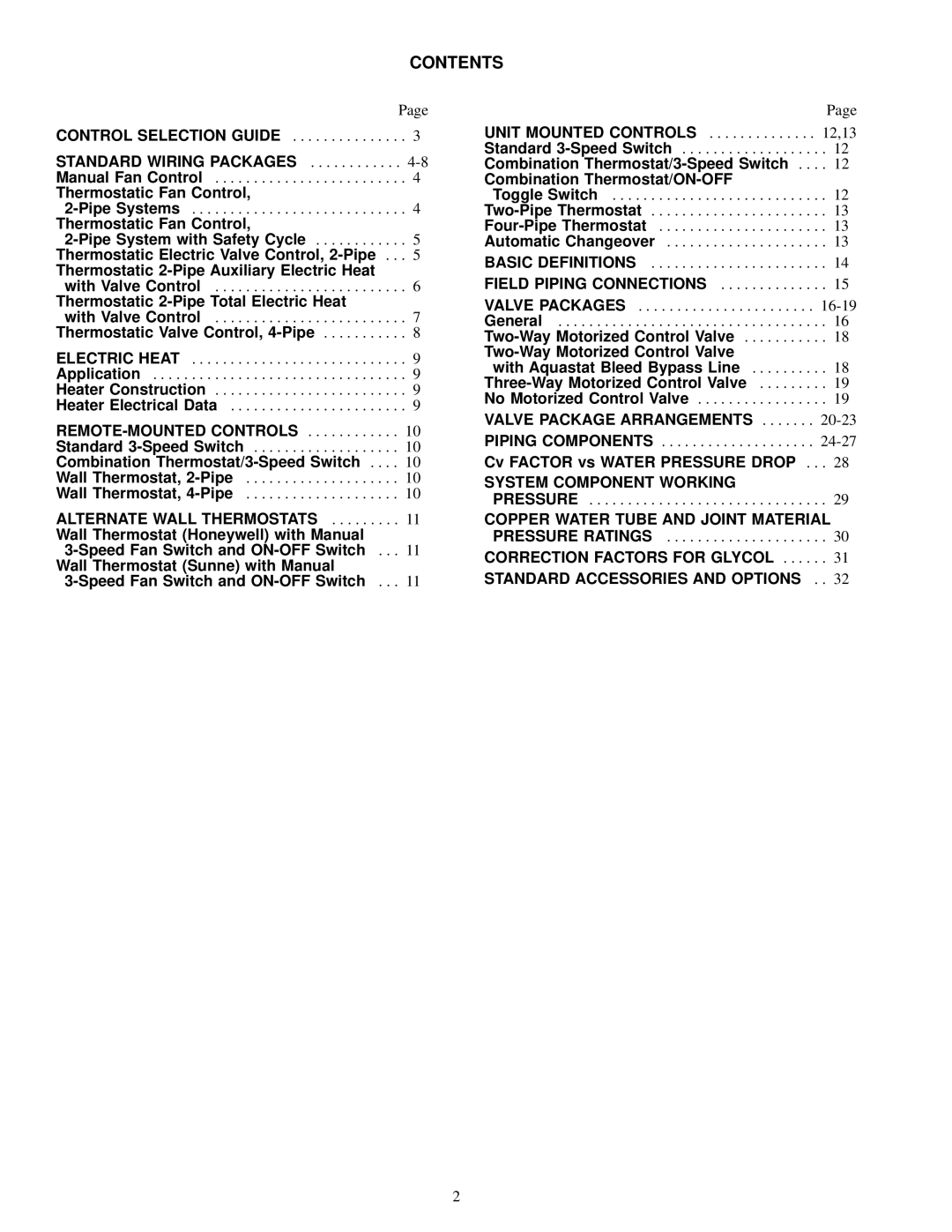 Carrier 42 SERIES specifications Contents 