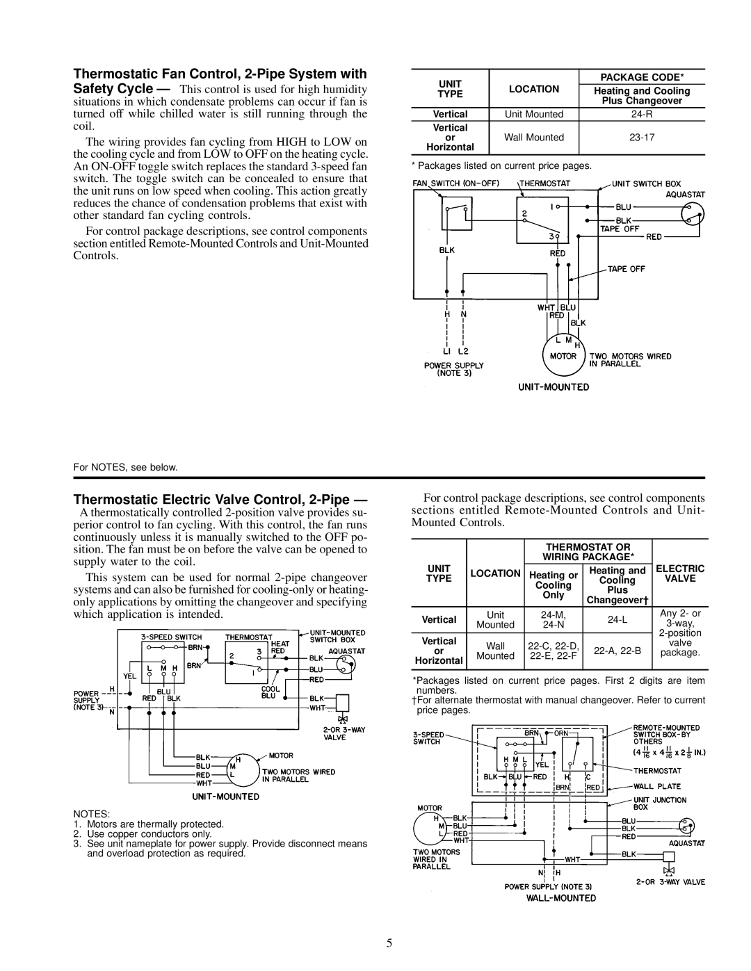 Carrier 42 SERIES specifications Thermostatic Electric Valve Control, 2-Pipe Ð, Only 