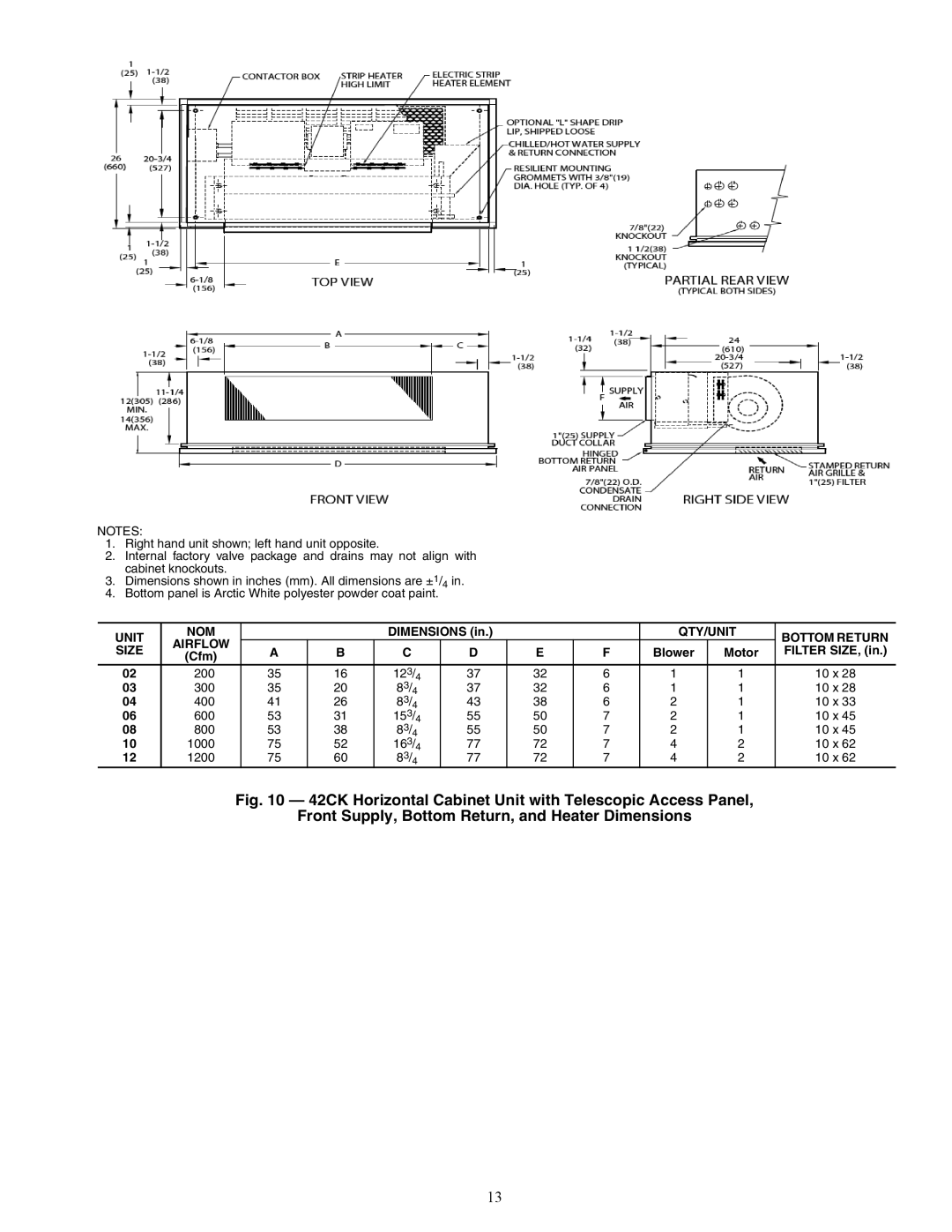 Carrier 42S, 42C, 42D, 42V specifications A42-4150 