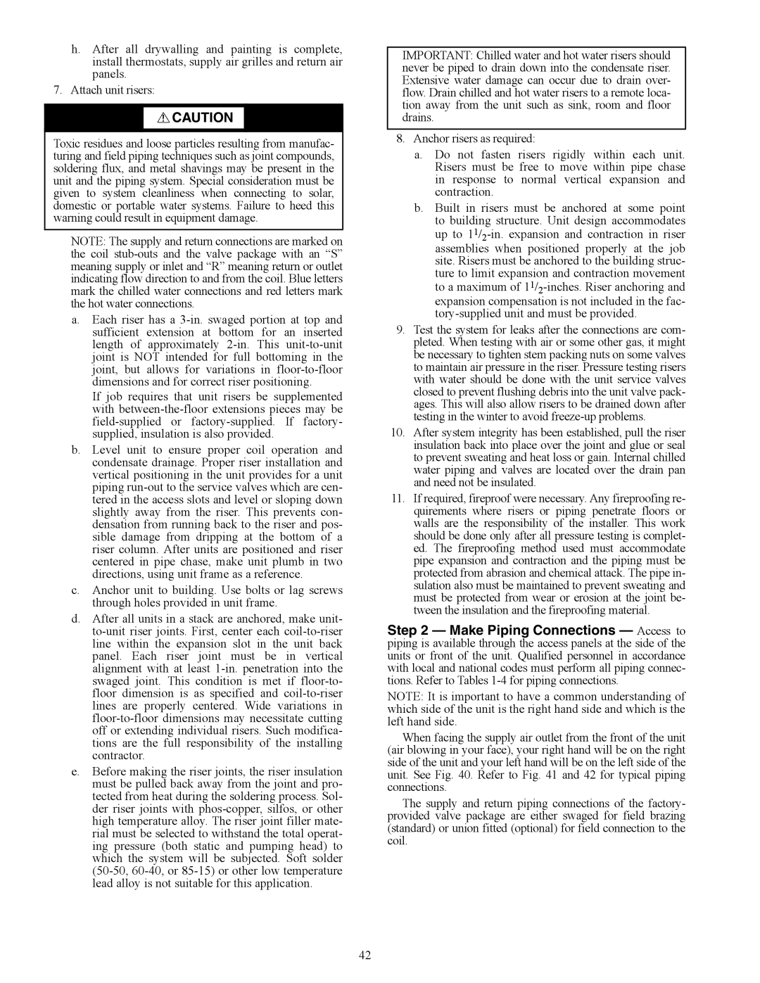 Carrier 42D, 42C, 42S, 42V specifications 