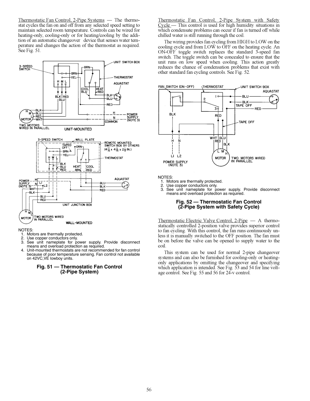 Carrier 42C, 42S, 42D, 42V specifications Thermostatic Fan Control Pipe System 