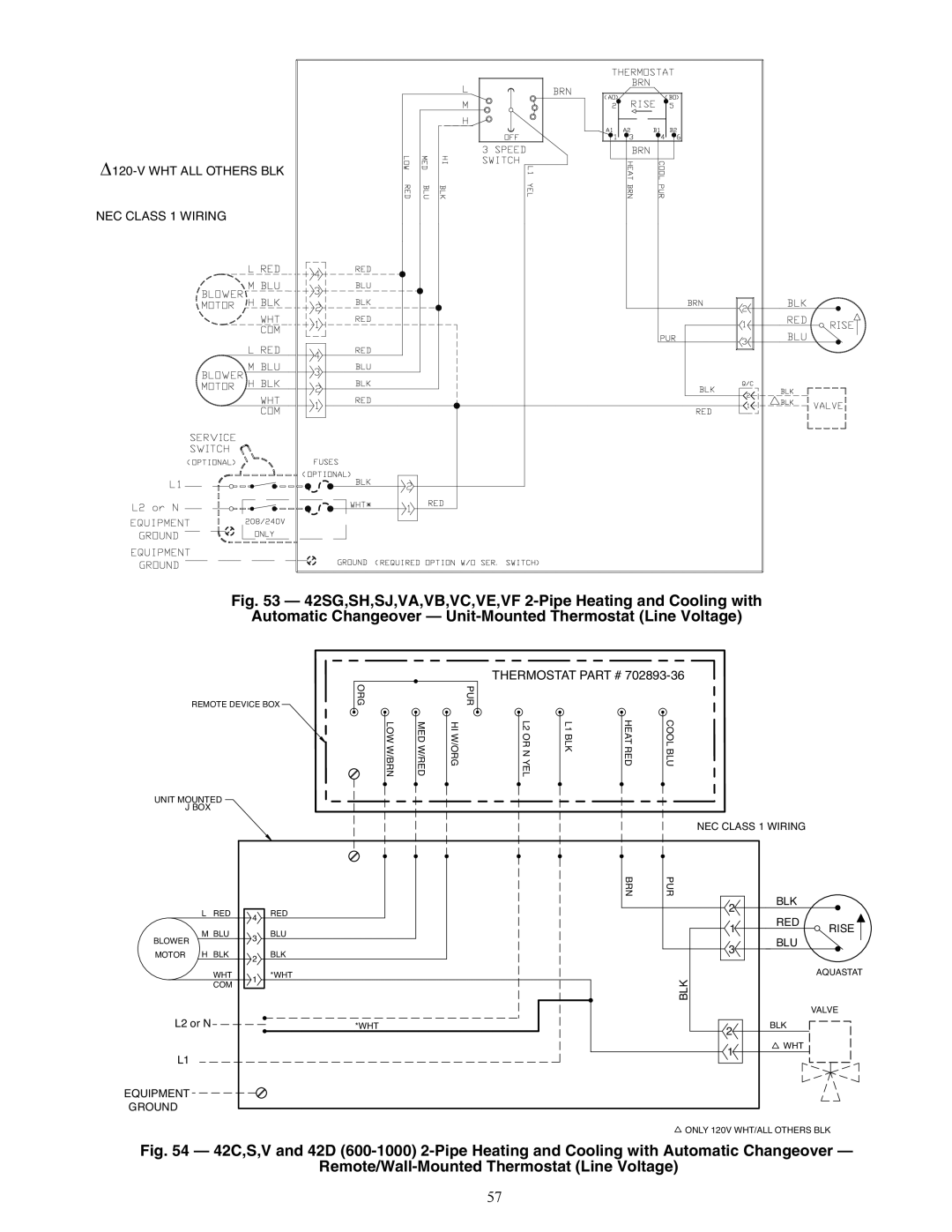 Carrier 42S, 42C, 42D, 42V specifications A42-4060, Thermostat 