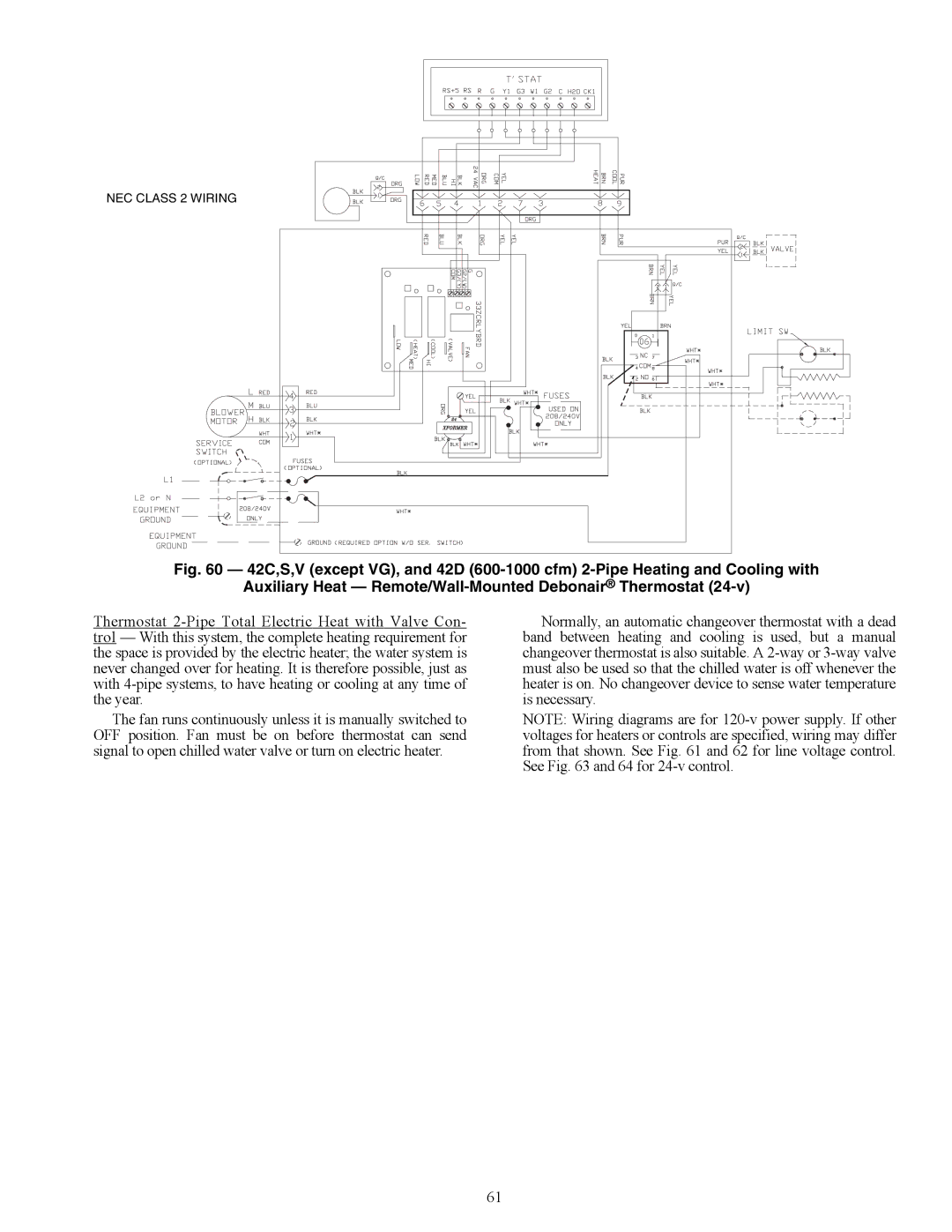 Carrier 42S, 42C, 42D, 42V specifications A42-4067 