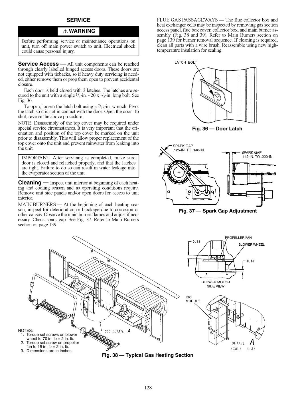 Carrier 48/50AJ specifications Service, 128 