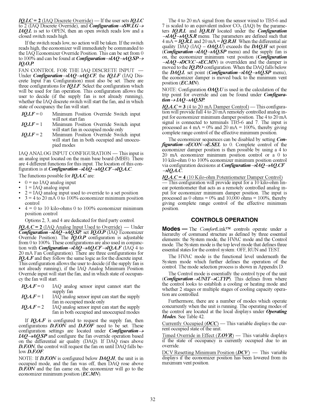 Carrier 48/50AJ specifications Controls Operation 