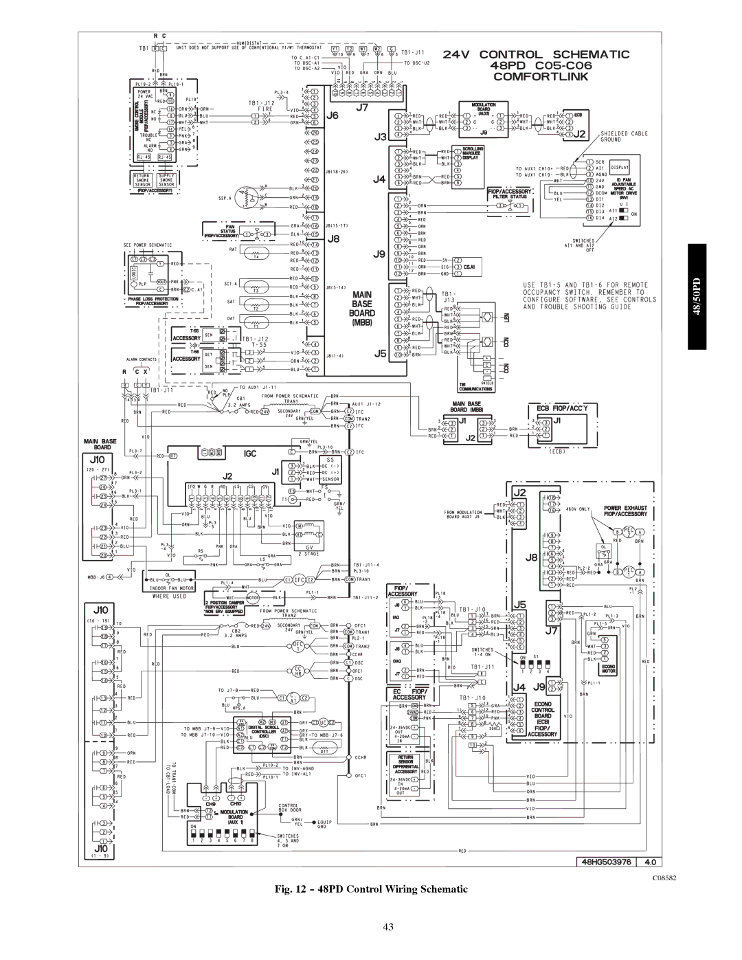 Carrier 48/50PD05 manual 48PD Control Wiring Schematic 