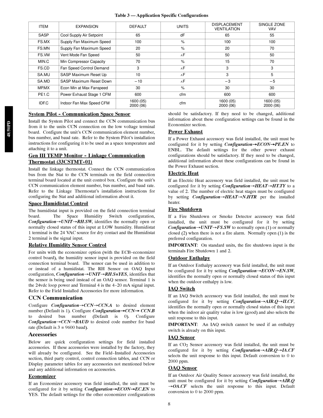 Carrier 48/50PD05 manual CCN Communication, Accessories 