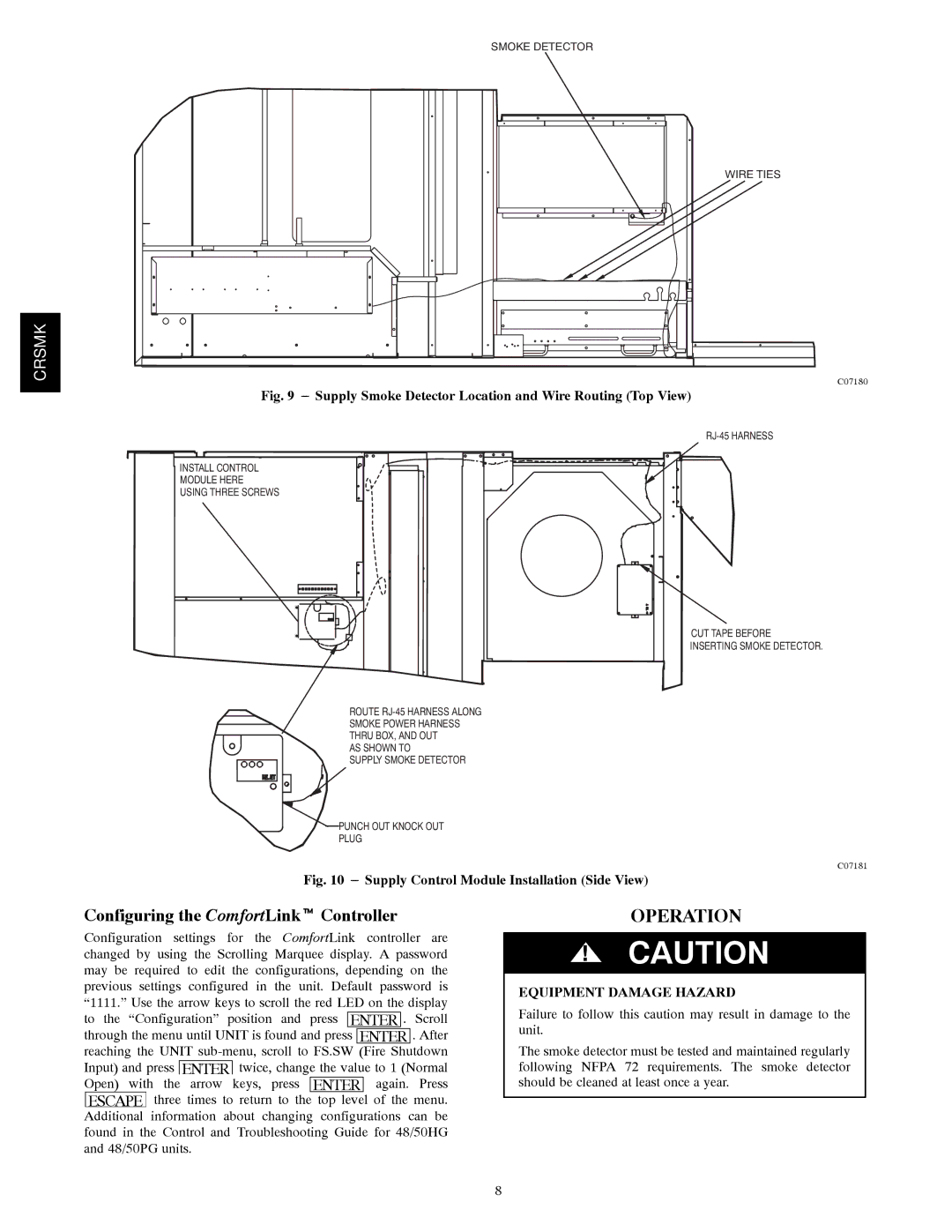 Carrier 48/50PG20-28, 48/50HG014-028 installation instructions Operation, Configuring the ComfortLinkt Controller 