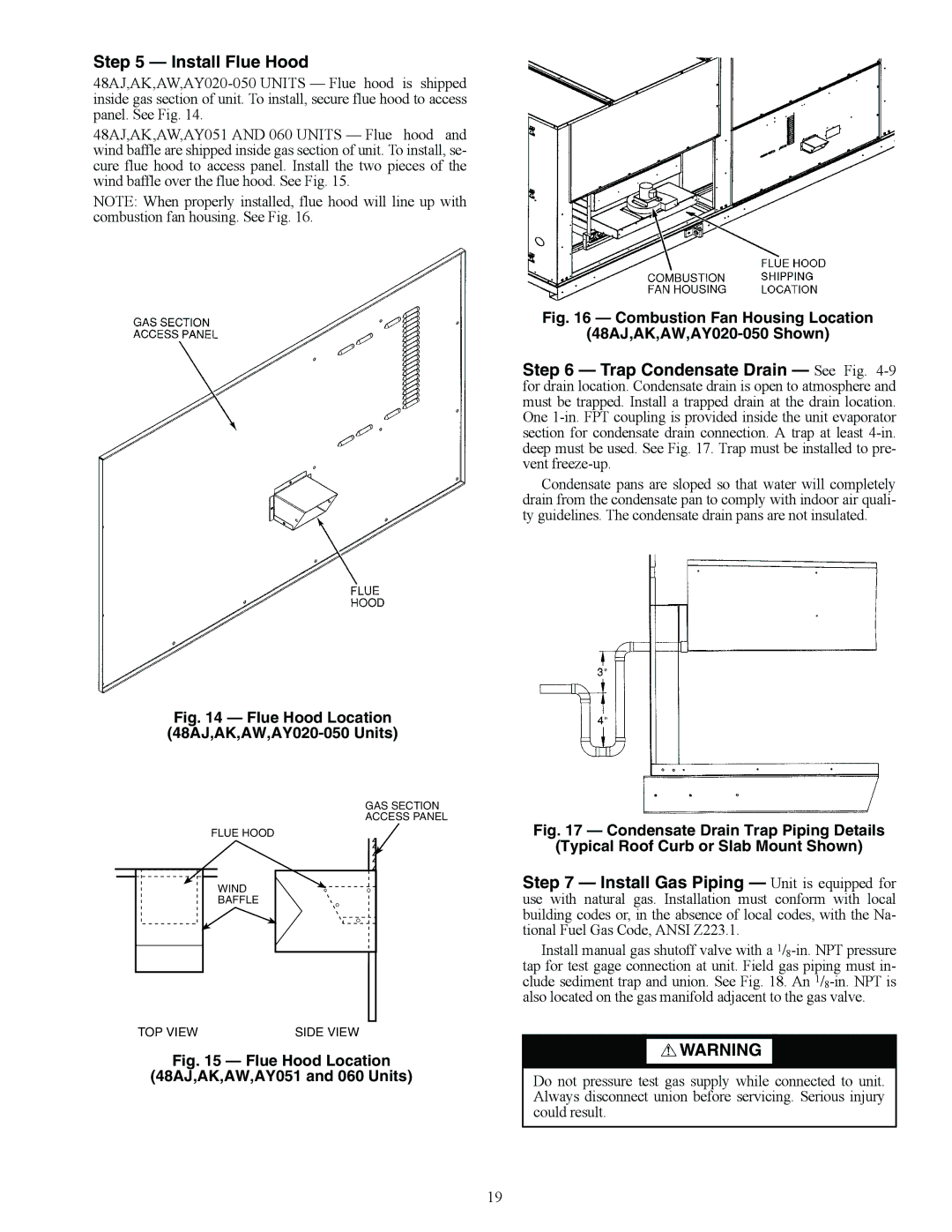 Carrier 48AJ installation instructions Install Flue Hood, A48-3712, A48-3823, A48-3714 