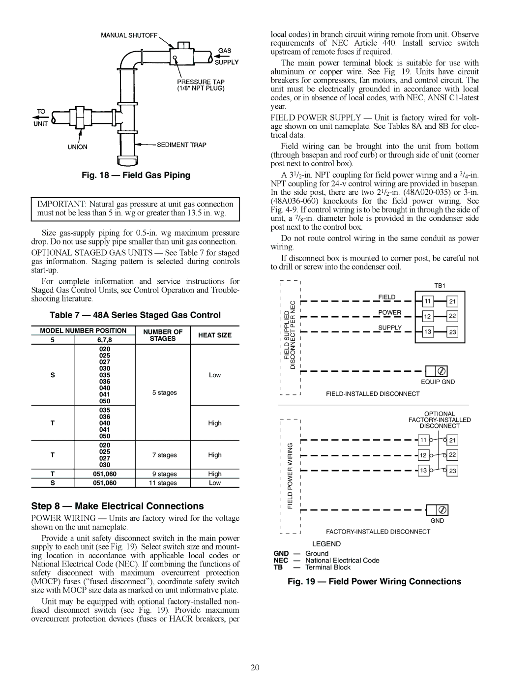 Carrier 48AJ installation instructions Make Electrical Connections, 48A Series Staged Gas Control, A48-2524 