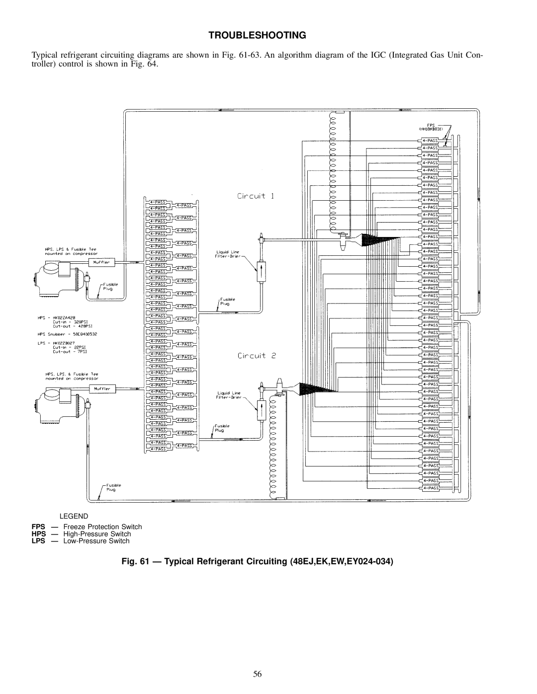 Carrier 48EJ, EW, EK, EY024-048 installation instructions Troubleshooting 