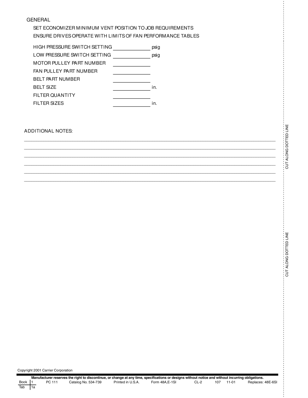 Carrier 48AJ, 48EW, 48EY024-068, 48AW, 48AY020-060, 48EK, 48AK, 48EJ specifications General 