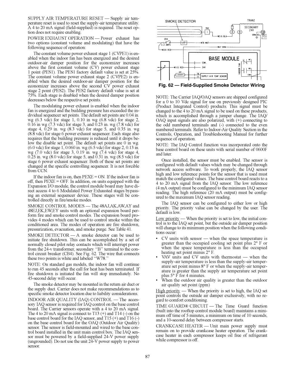 Carrier 48EJ, 48EW, 48EY024-068, 48AW, 48AY020-060, 48EK, 48AK, 48AJ specifications Field-Supplied Smoke Detector Wiring 