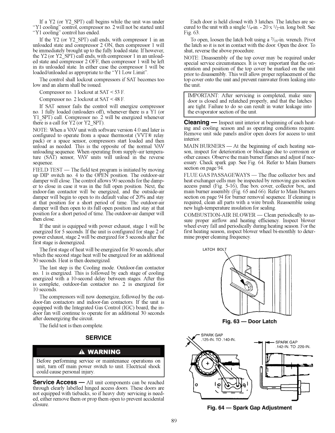 Carrier 48EY024-068, 48EW, 48AW, 48AY020-060, 48EK, 48AK, 48AJ, 48EJ specifications Service 