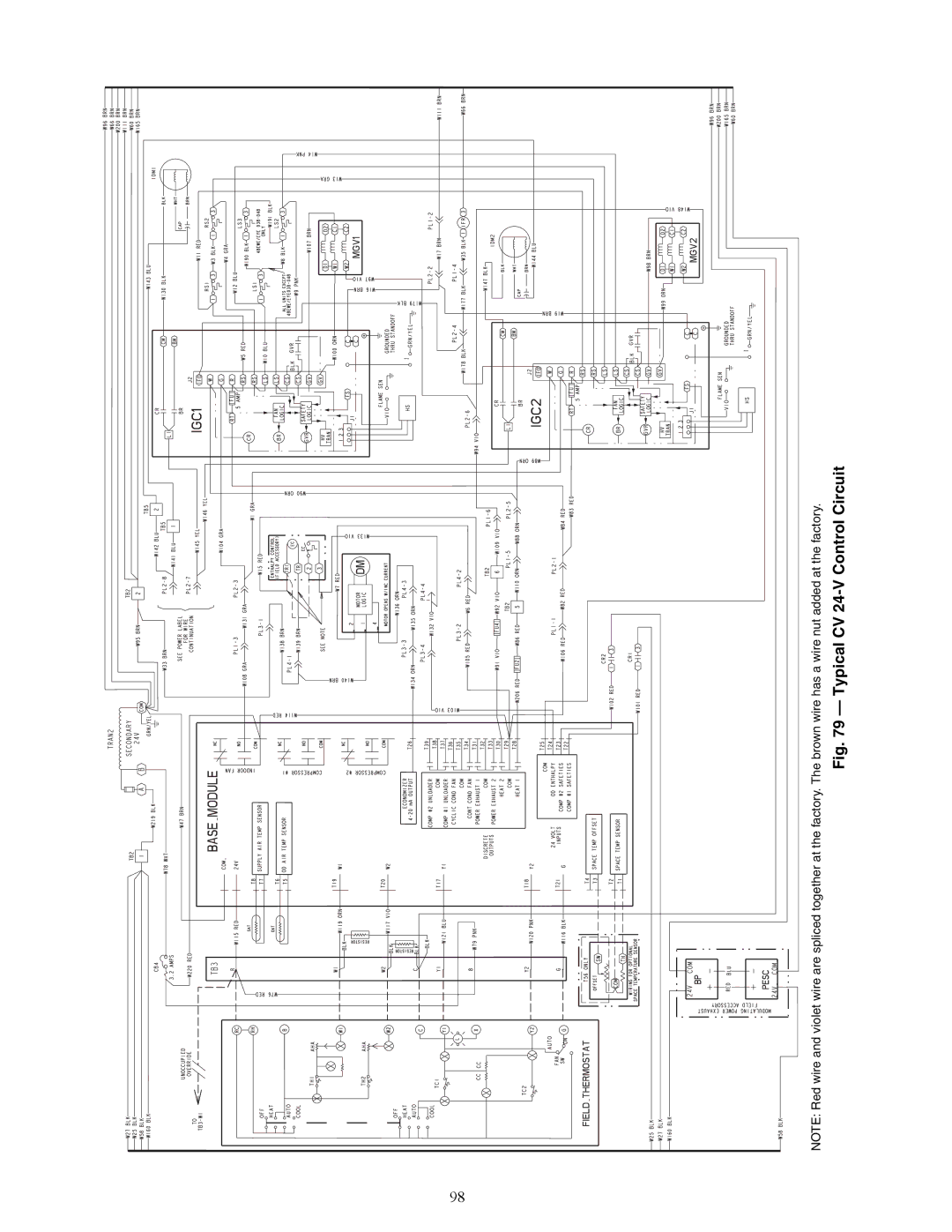 Carrier 48AW, 48EW, 48EY024-068, 48AY020-060, 48EK, 48AK, 48AJ, 48EJ specifications Typical CV 24-V Control Circuit 