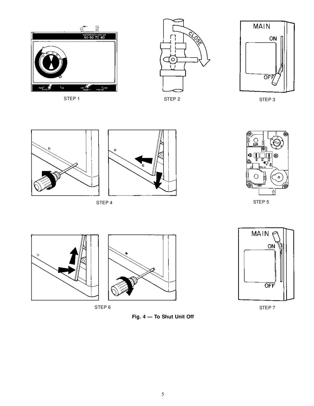 Carrier 48GS, 48GX specifications To Shut Unit Off 