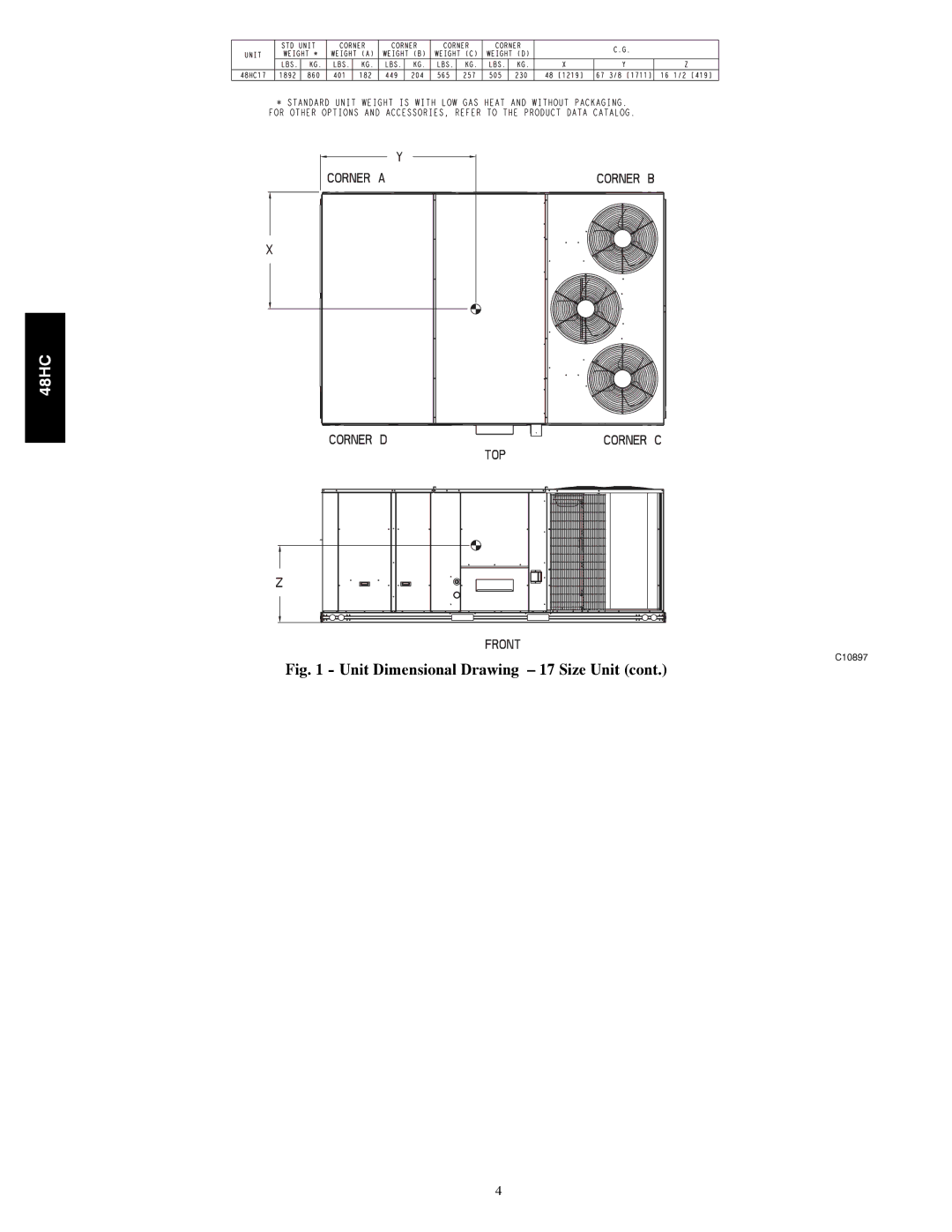 Carrier 48HC installation instructions C10897 