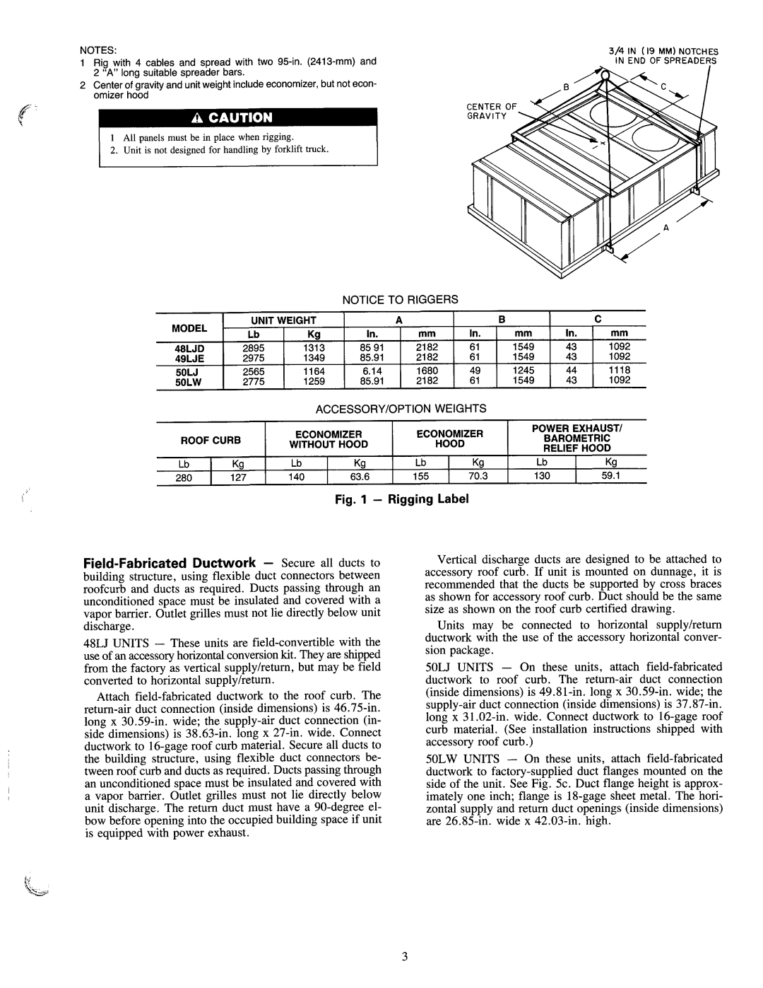 Carrier 50LJ, 48LJ manual 