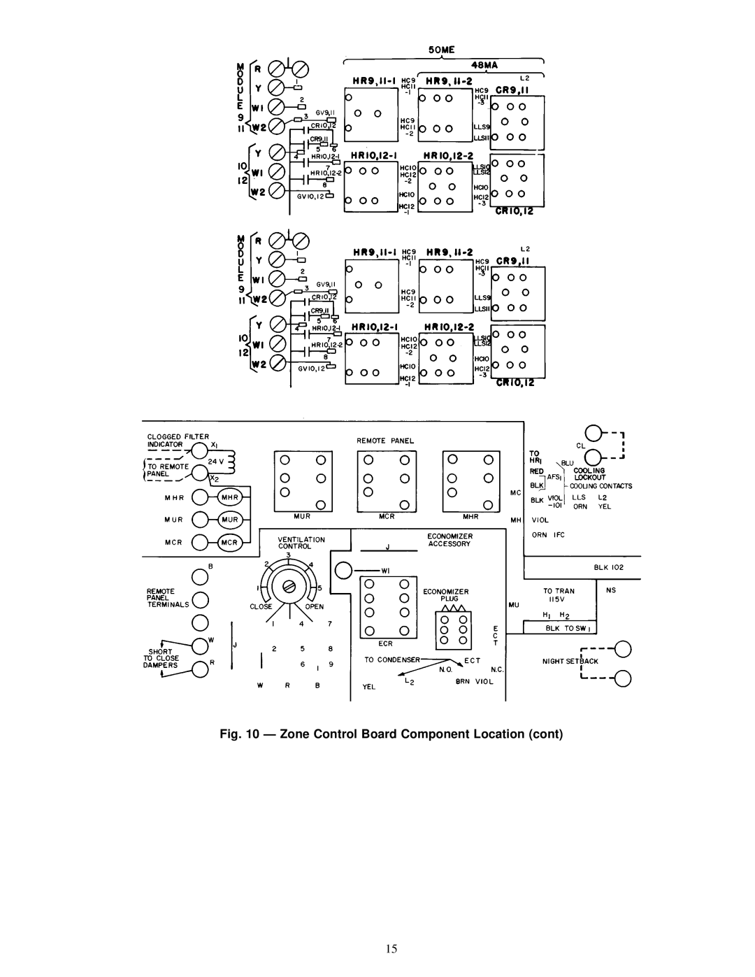 Carrier 48MA/50ME016-040 specifications Zone Control Board Component Location 