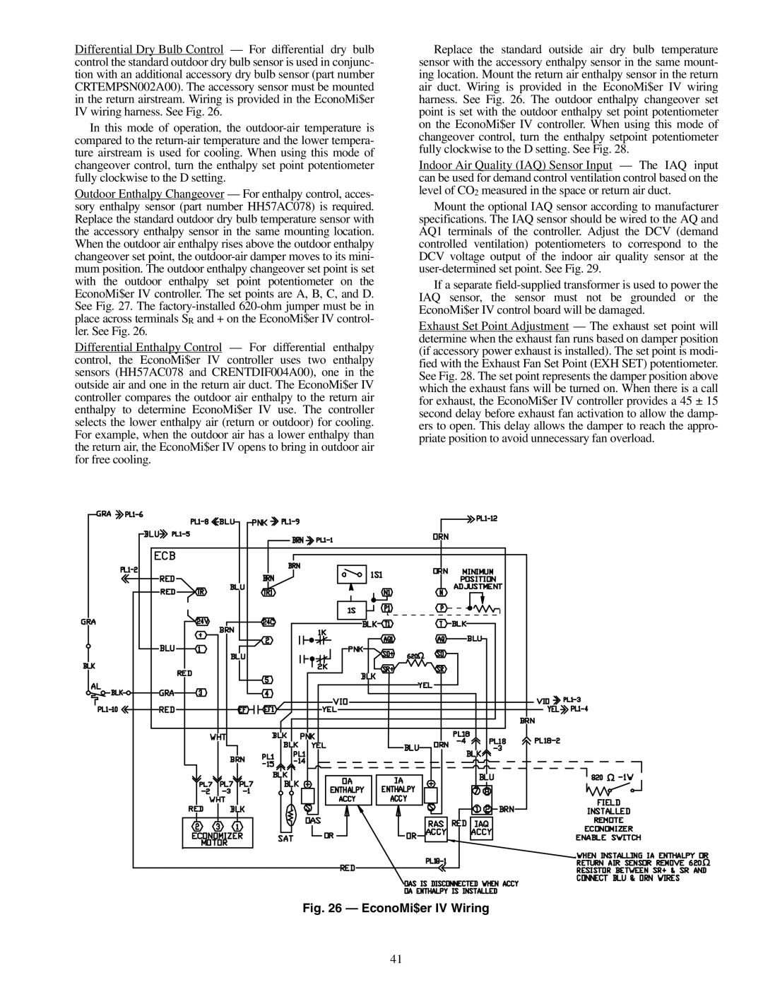 Carrier 48PG20-28 specifications EconoMi$er IV Wiring 