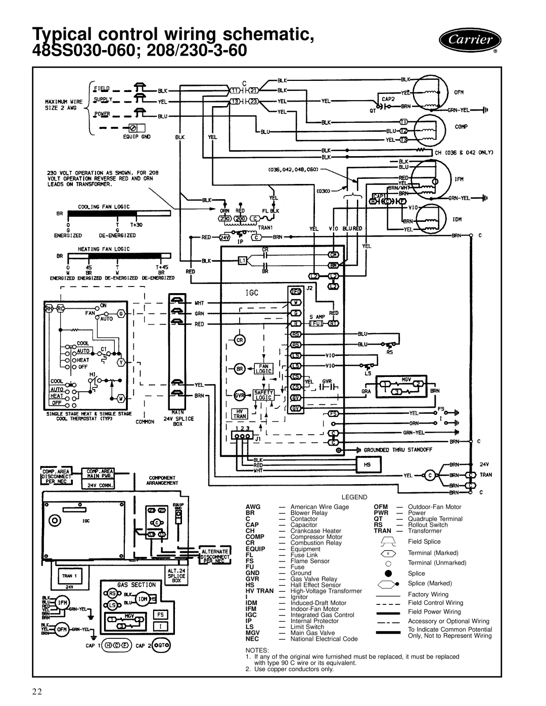 Carrier manual 48SS030-060 208/230-3-60 