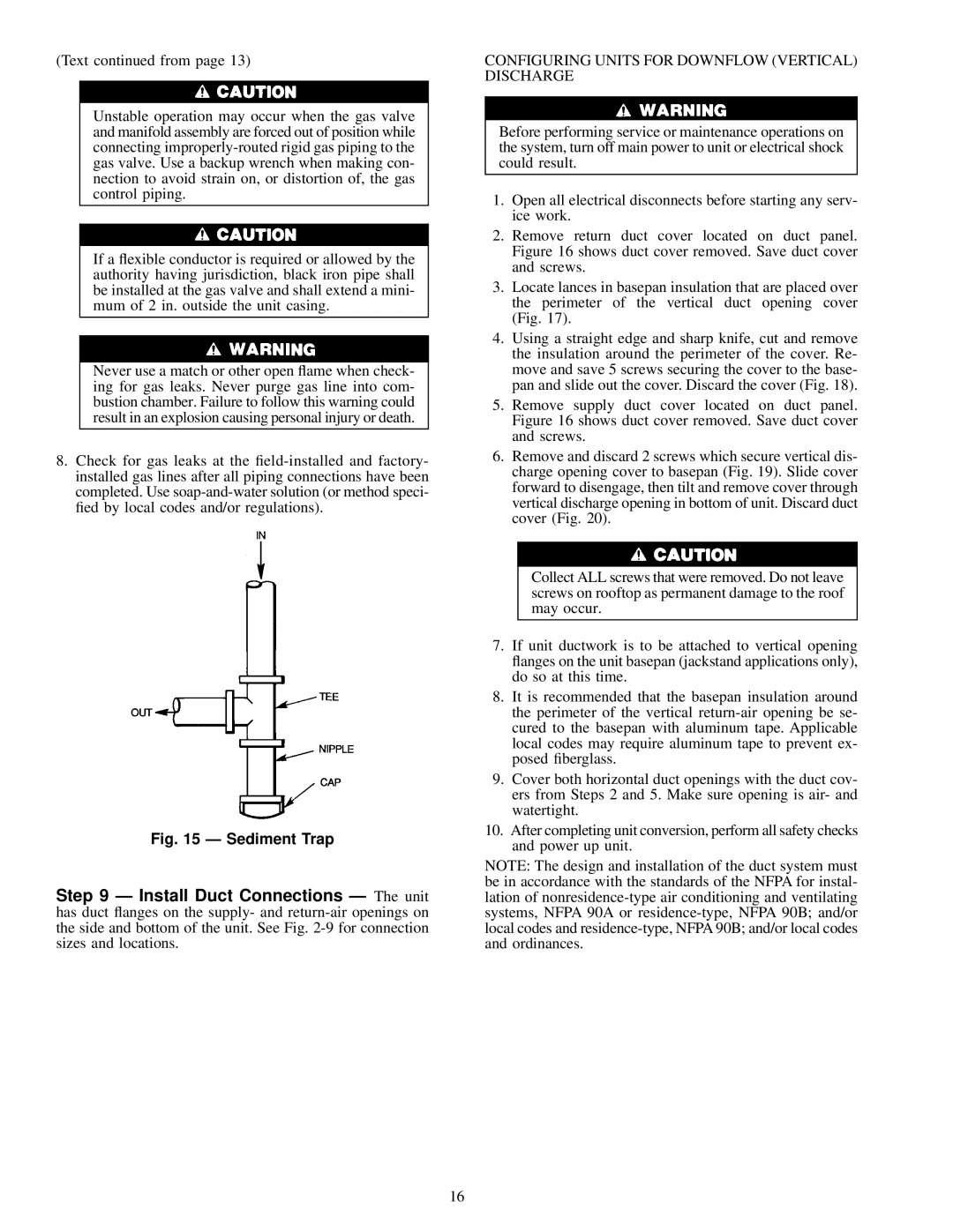 Carrier 48SS018-060, 48SX024-060 user manual Sediment Trap 