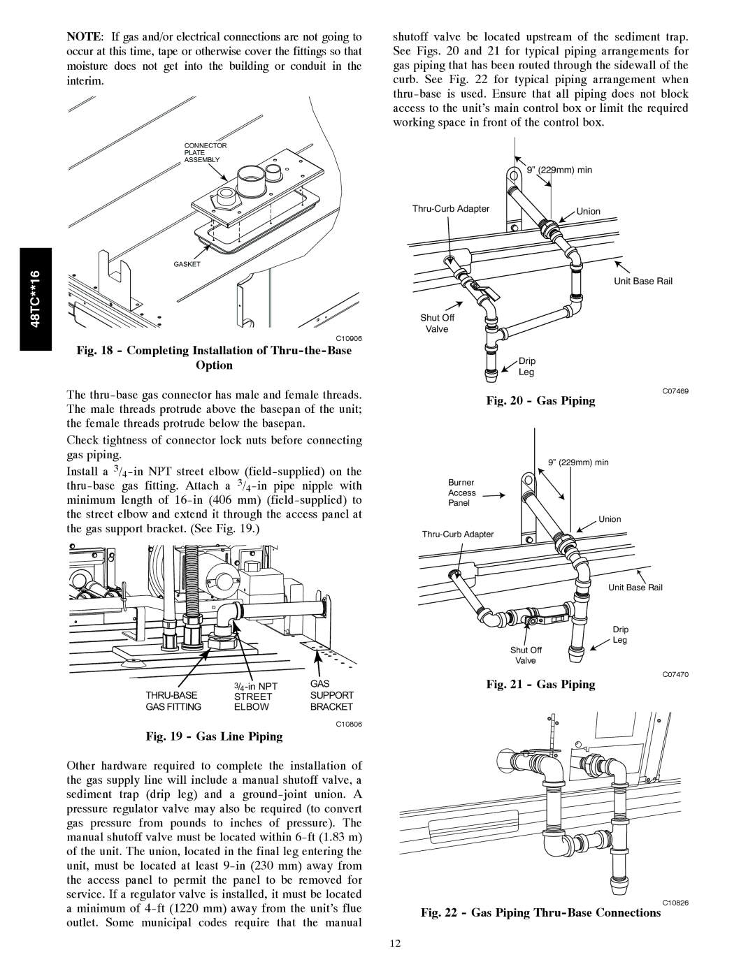 Carrier 48TC**16 installation instructions Completing Installation of Thru-the-Base Option 