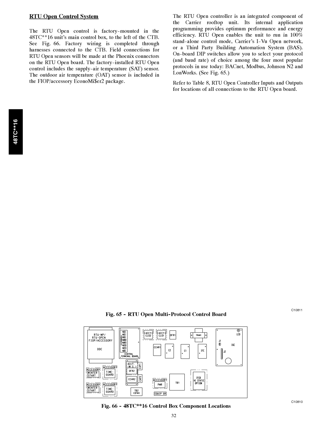 Carrier 48TC**16 installation instructions RTU Open Control System, RTU Open Multi-Protocol Control Board 