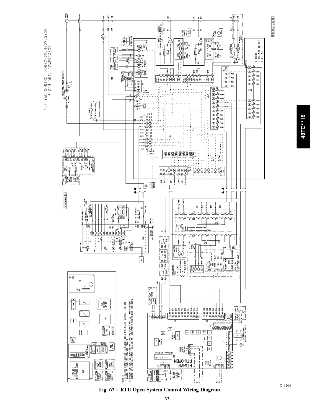 Carrier 48TC**16 installation instructions RTU Open System Control Wiring Diagram 