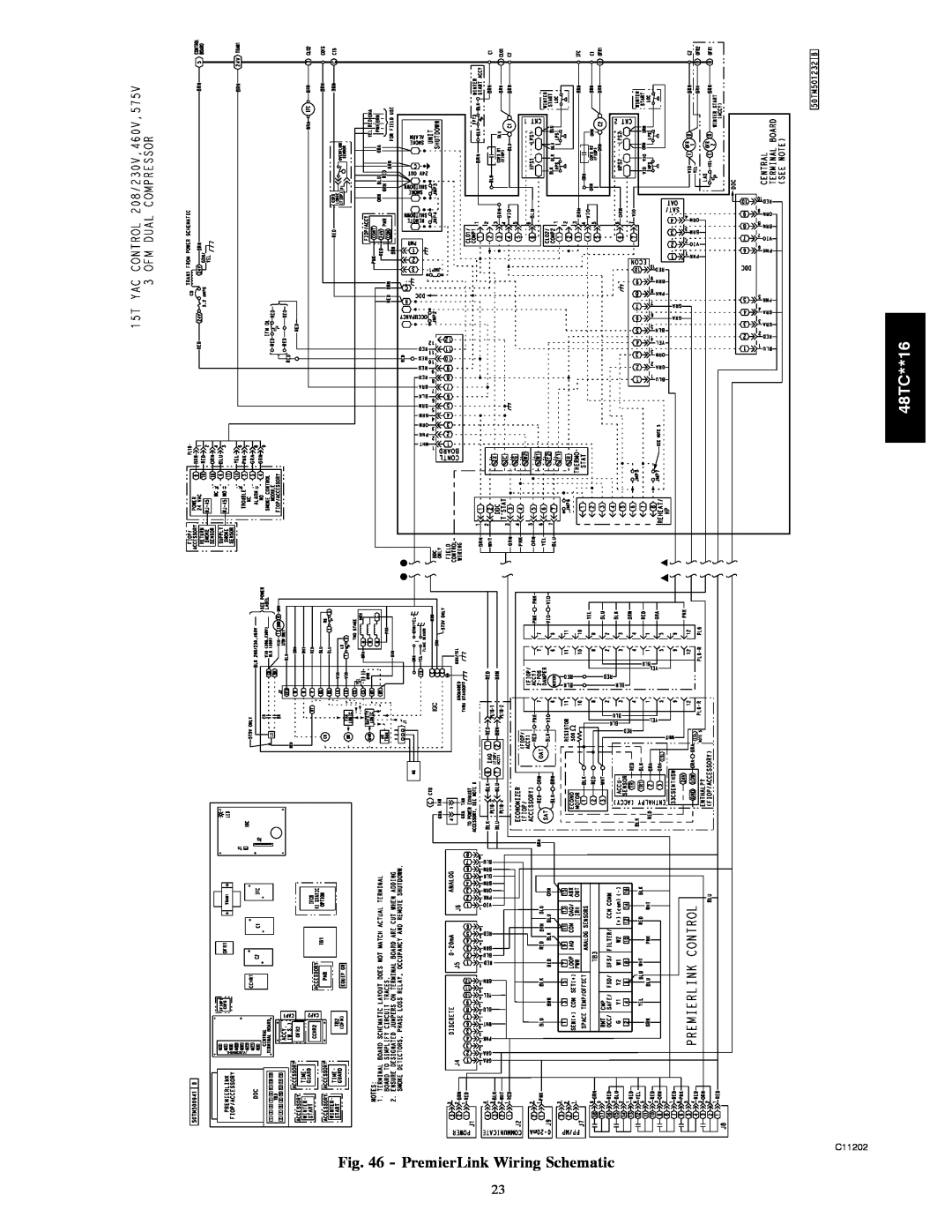 Carrier 48TC**16 installation instructions PremierLink Wiring Schematic, C11202 
