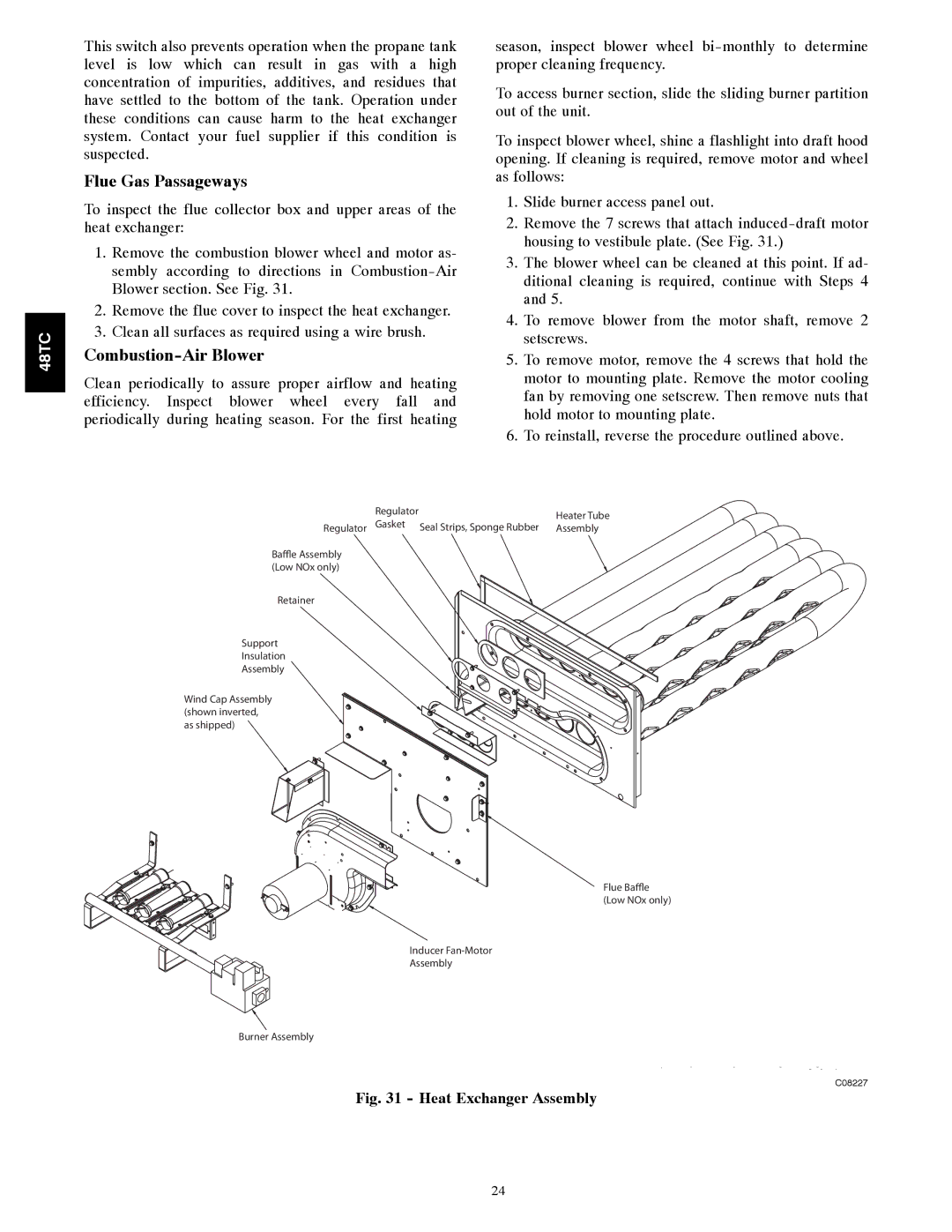 Carrier 48TCA04---A12 appendix Flue Gas Passageways, Combustion-Air Blower 