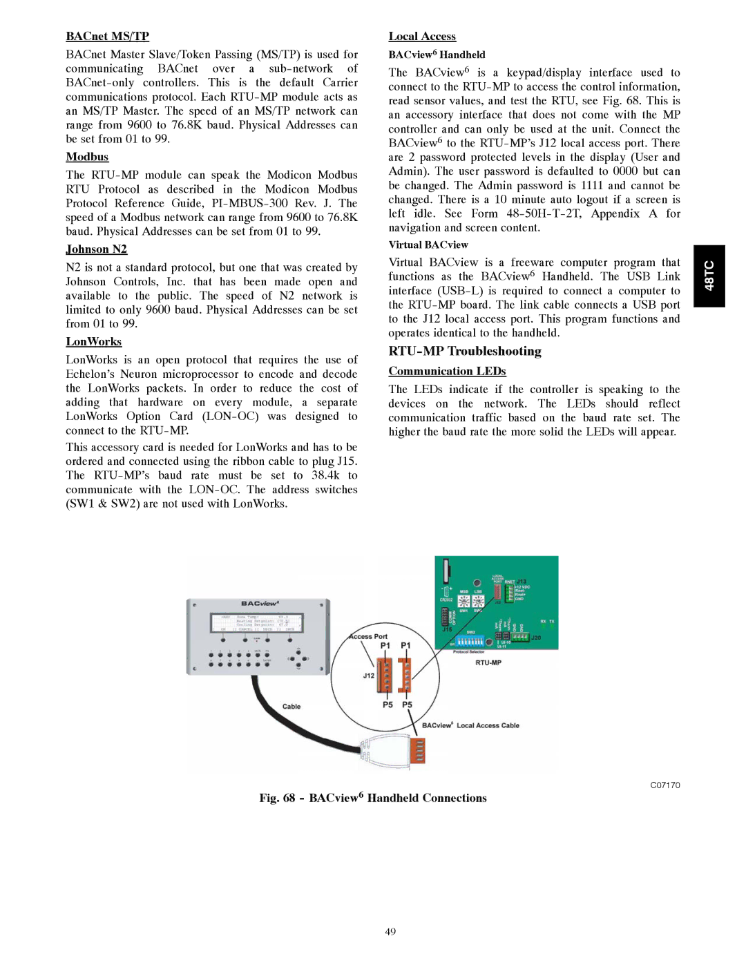 Carrier 48TCA04---A12 appendix RTU-MP Troubleshooting 