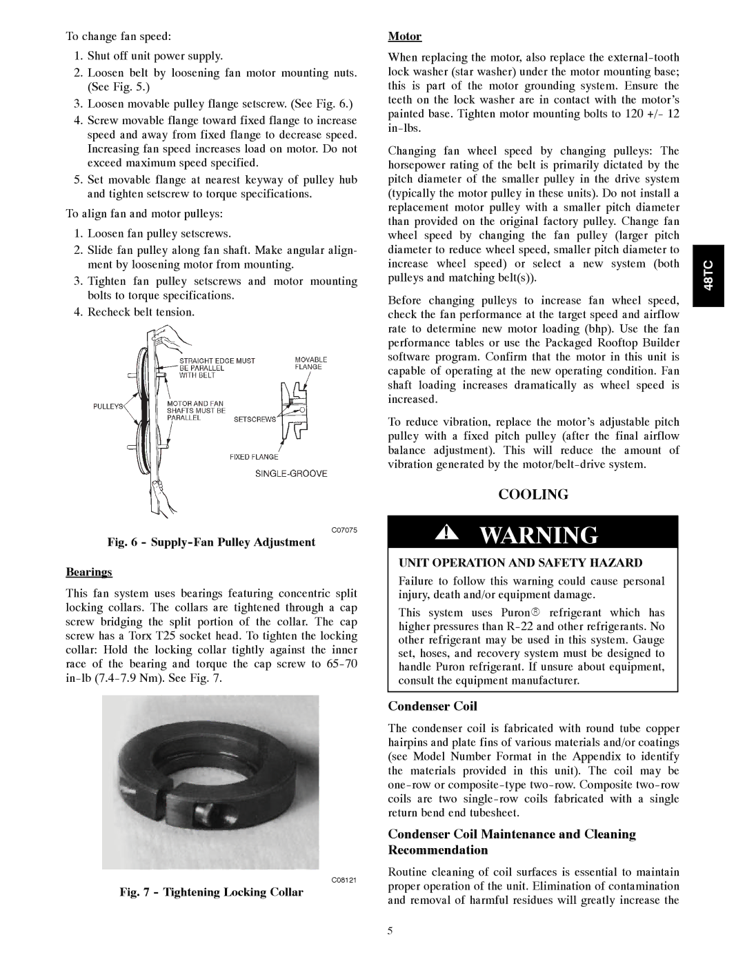 Carrier 48TCA04---A12 appendix Cooling, Condenser Coil Maintenance and Cleaning Recommendation 