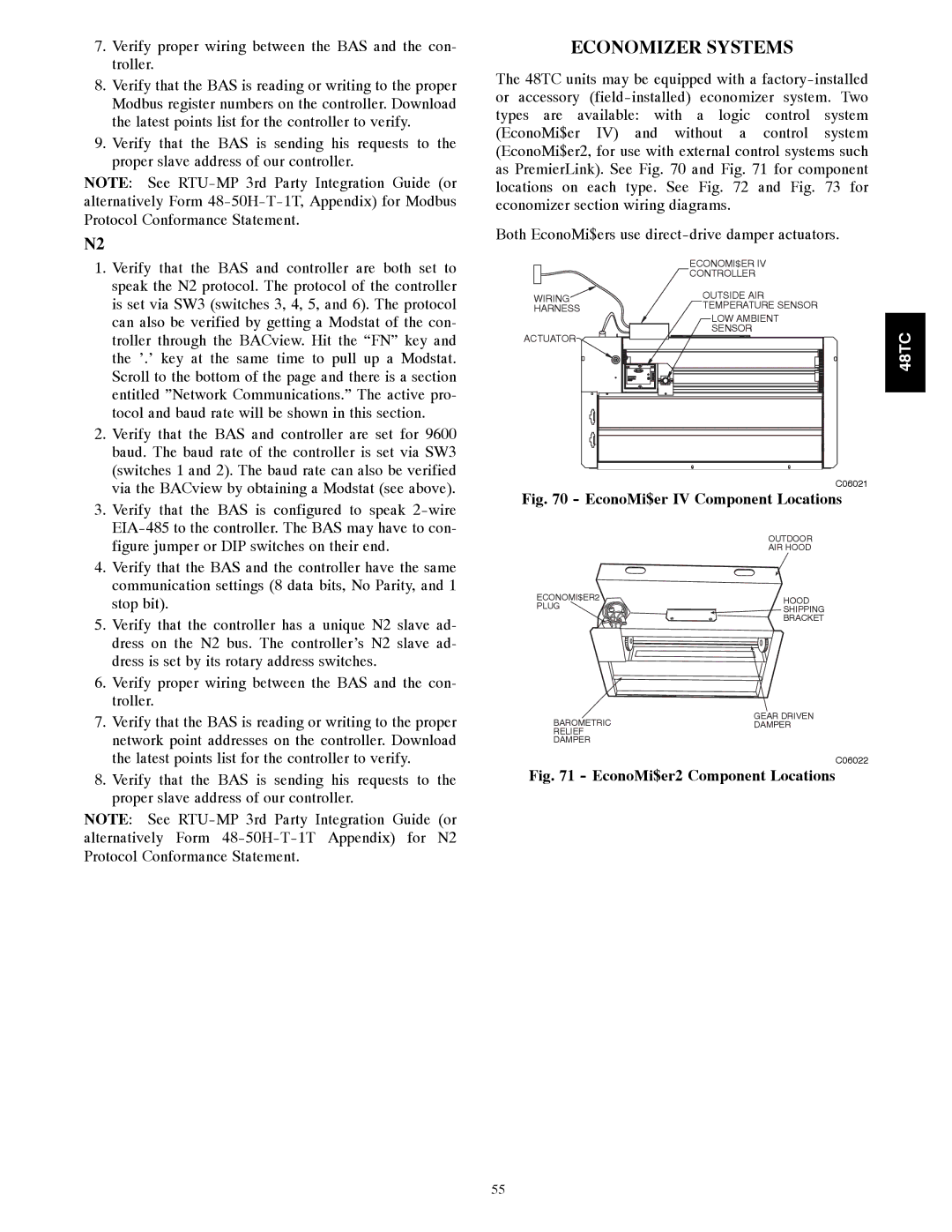 Carrier 48TCA04---A12 appendix Economizer Systems, EconoMi$er IV Component Locations 