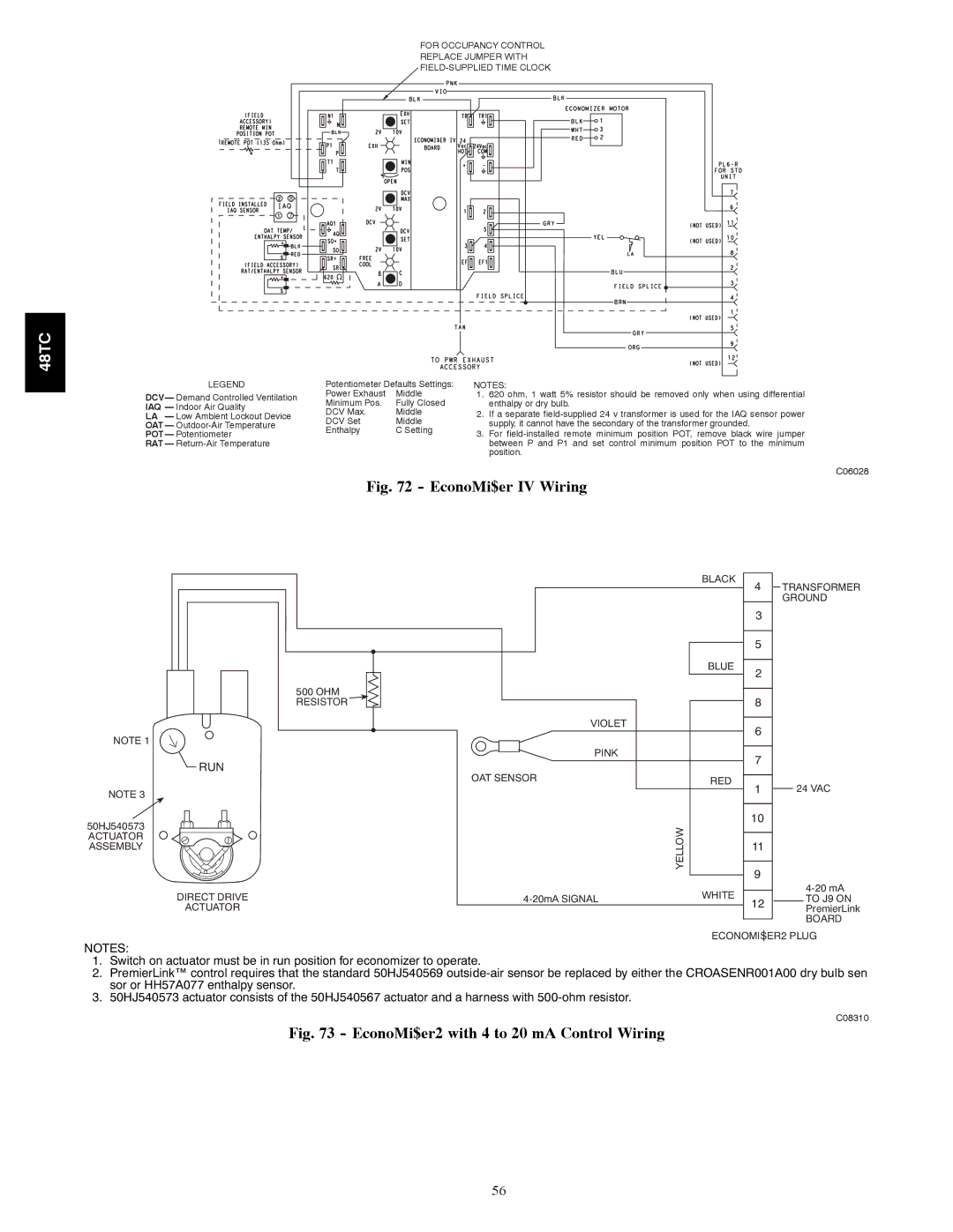 Carrier 48TCA04---A12 appendix EconoMi$er IV Wiring 