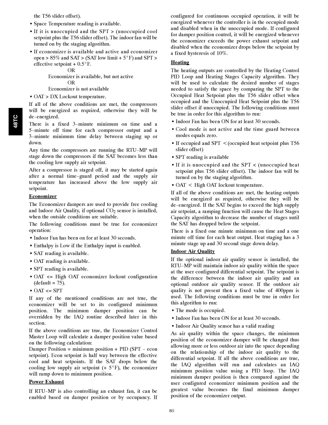 Carrier 48TCA04---A12 appendix Economizer, Power Exhaust, Indoor Air Quality 