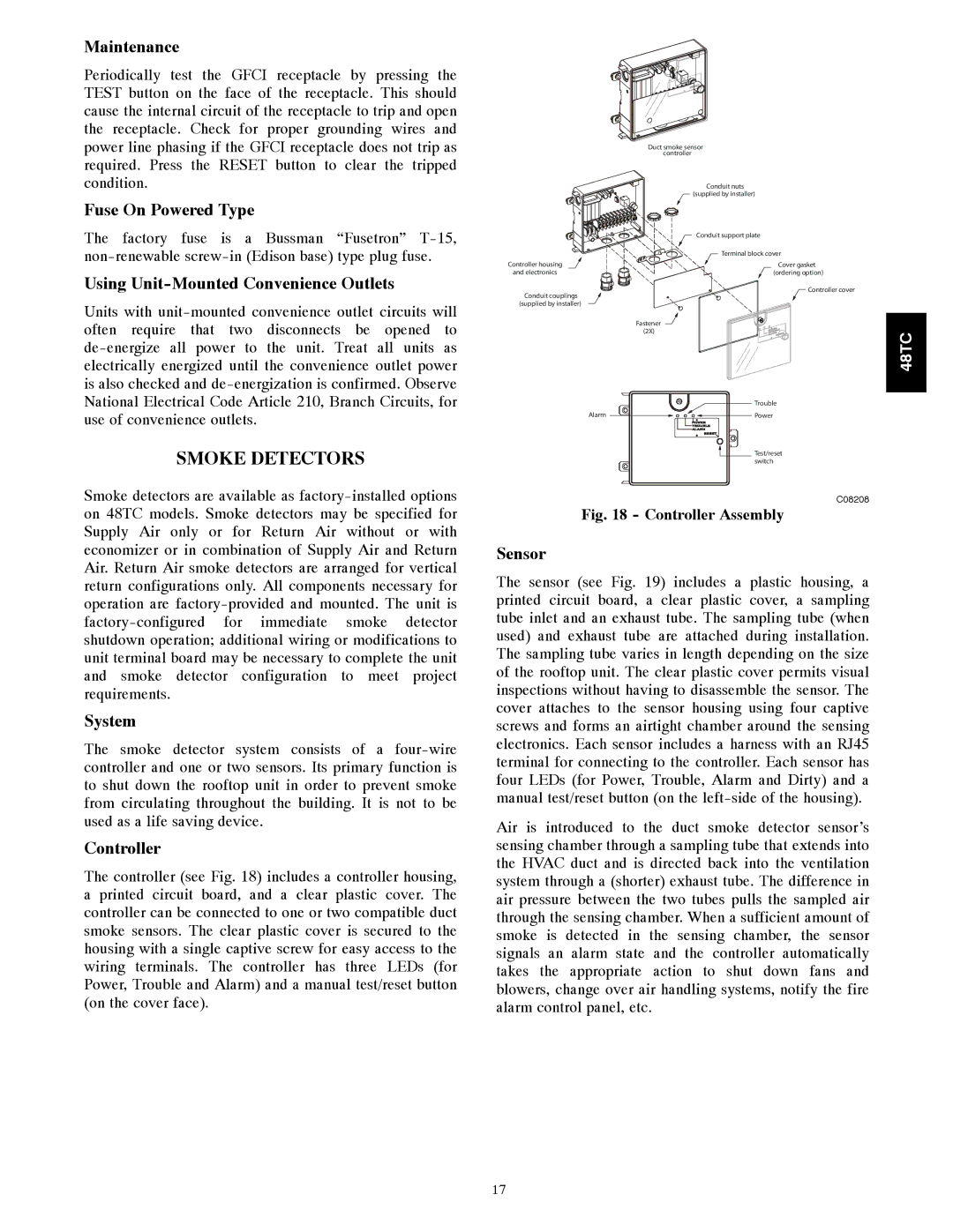 Carrier 48TC*D08 appendix Smoke Detectors 