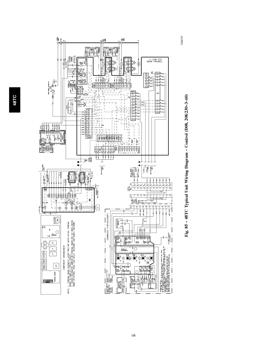 Carrier 48TC*D08 appendix 48TC Typical Unit Wiring Diagram Control D08, 208/230-3-60 