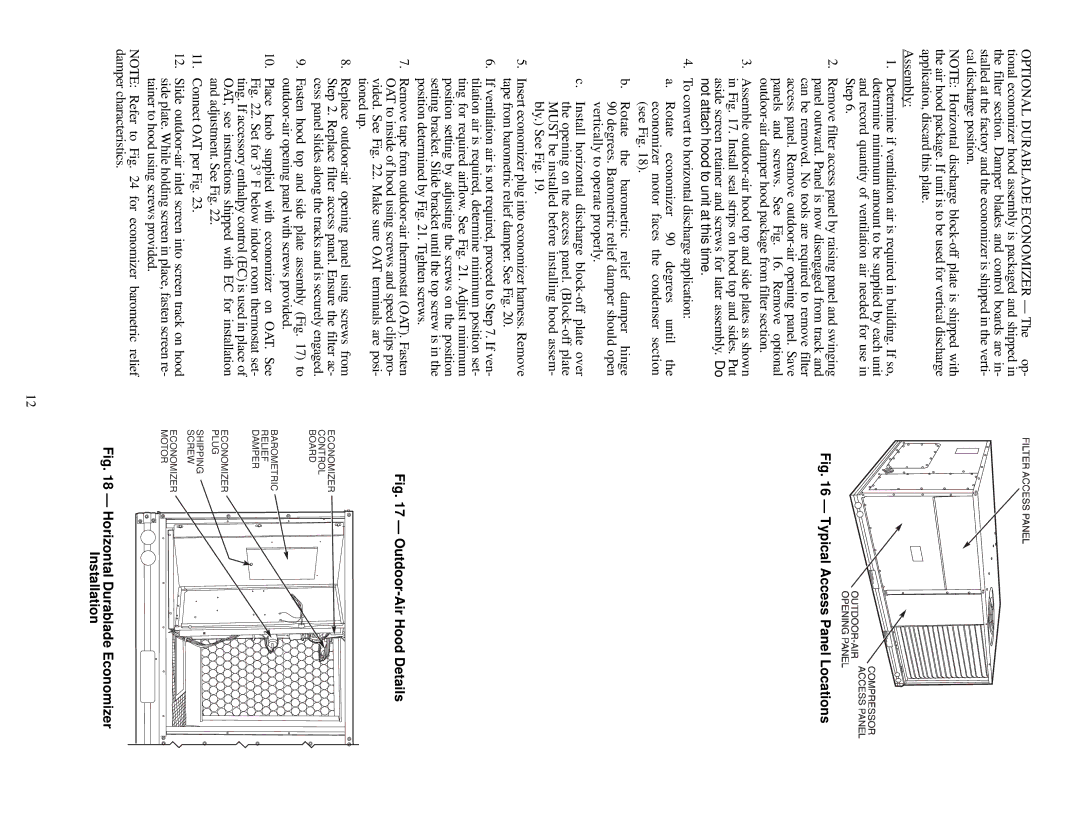 Carrier 48TF004-007 specifications Typical Access Panel Locations 