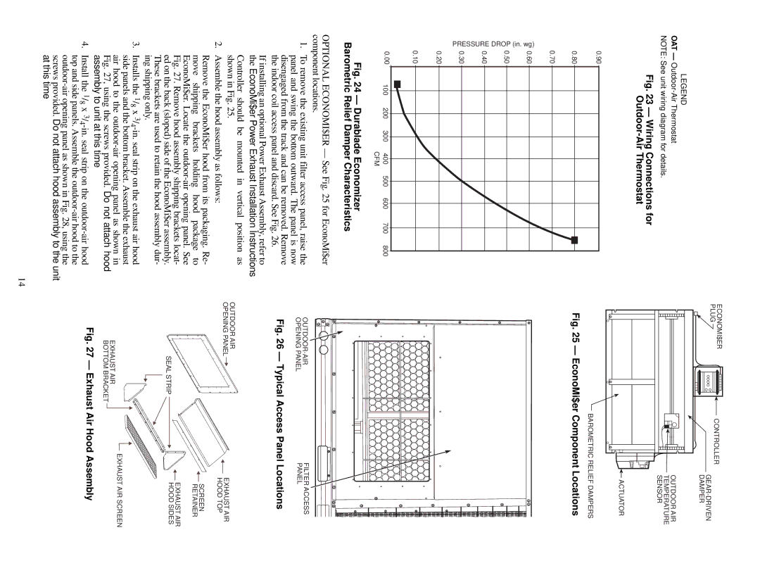 Carrier 48TF004-007 specifications Wiring Connections for Outdoor-Air Thermostat 