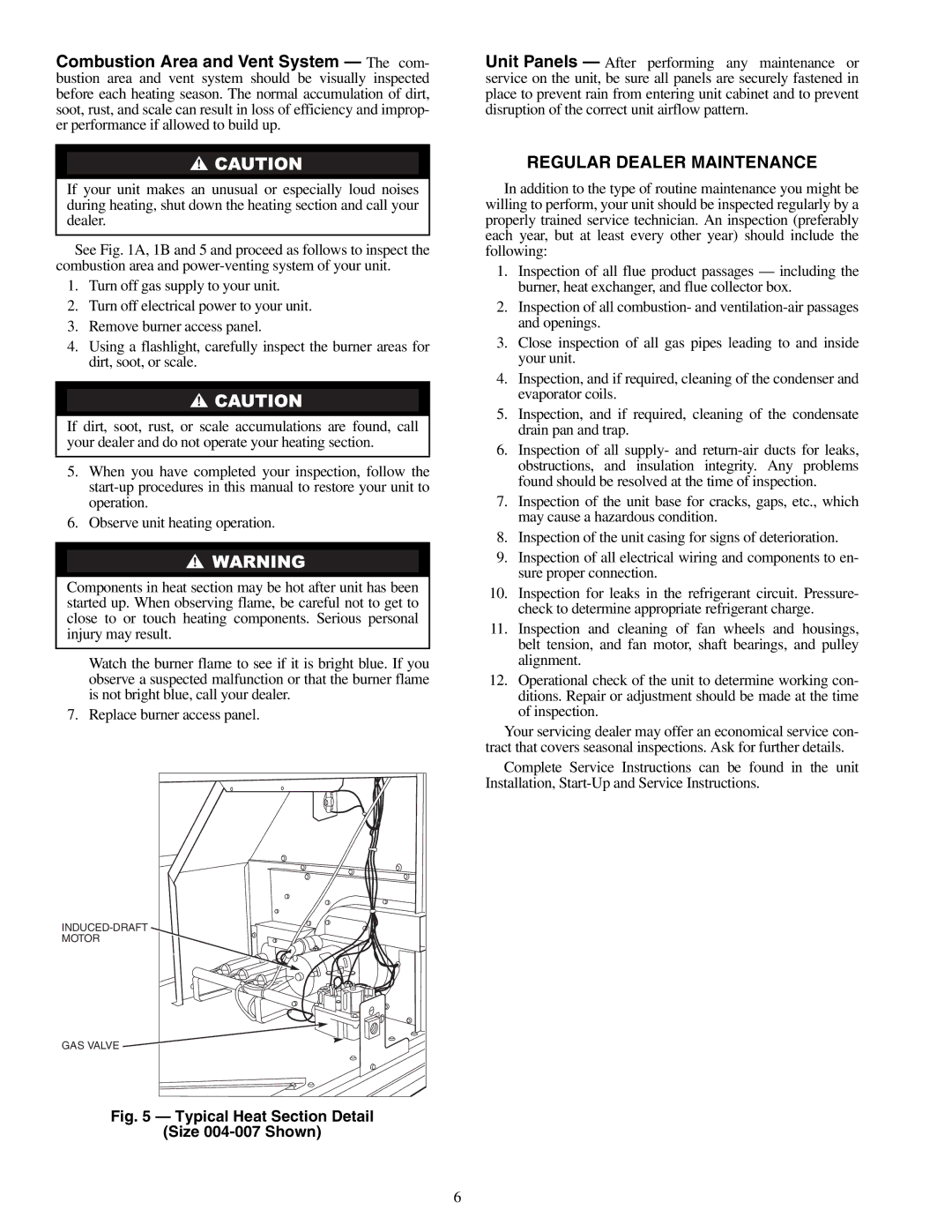 Carrier 48TF004-014, 48TM004-014 specifications Regular Dealer Maintenance, INDUCED-DRAFT Motor GAS Valve 