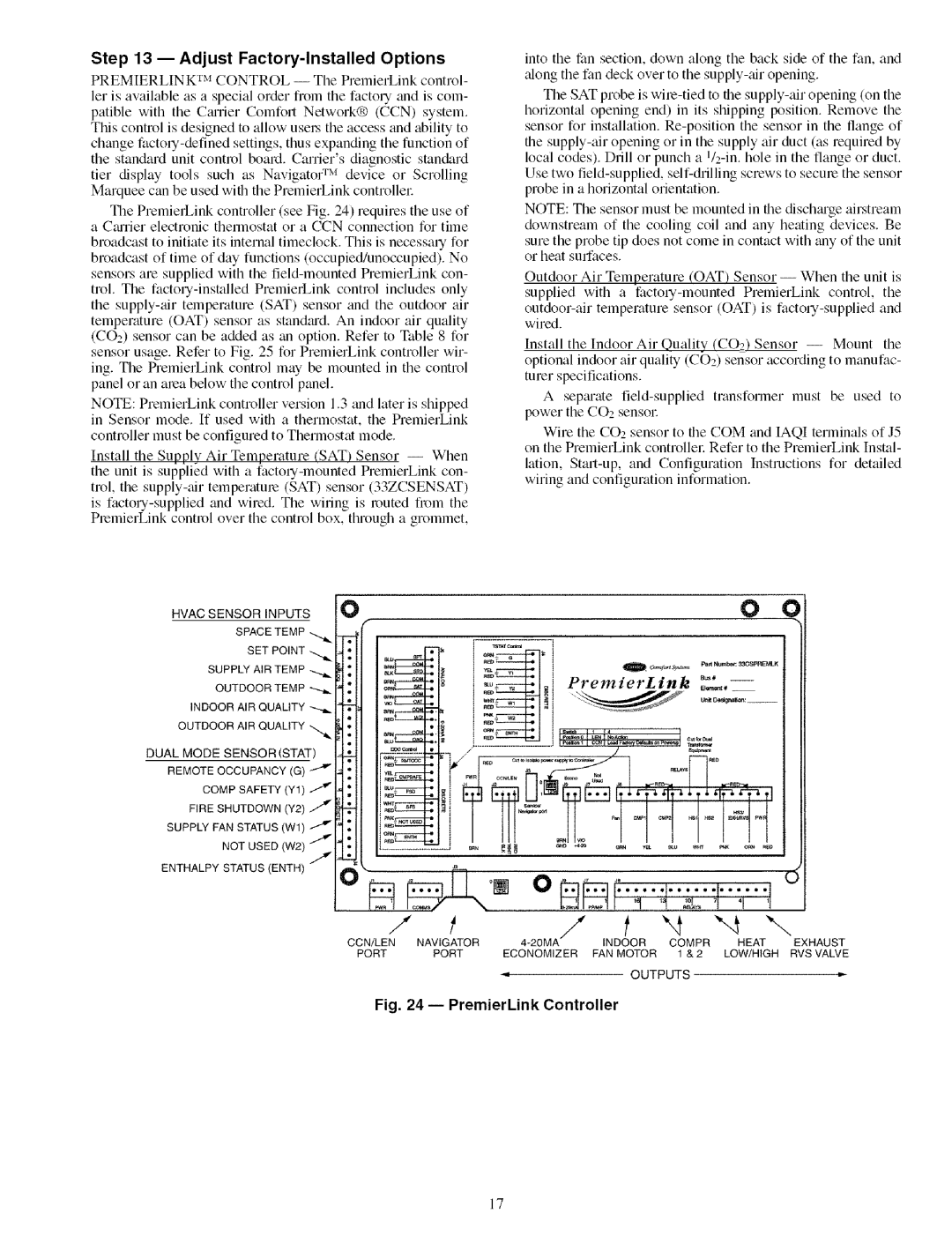 Carrier 48TJ016-028 specifications AdjustFactory-Installed Options, Outputs 