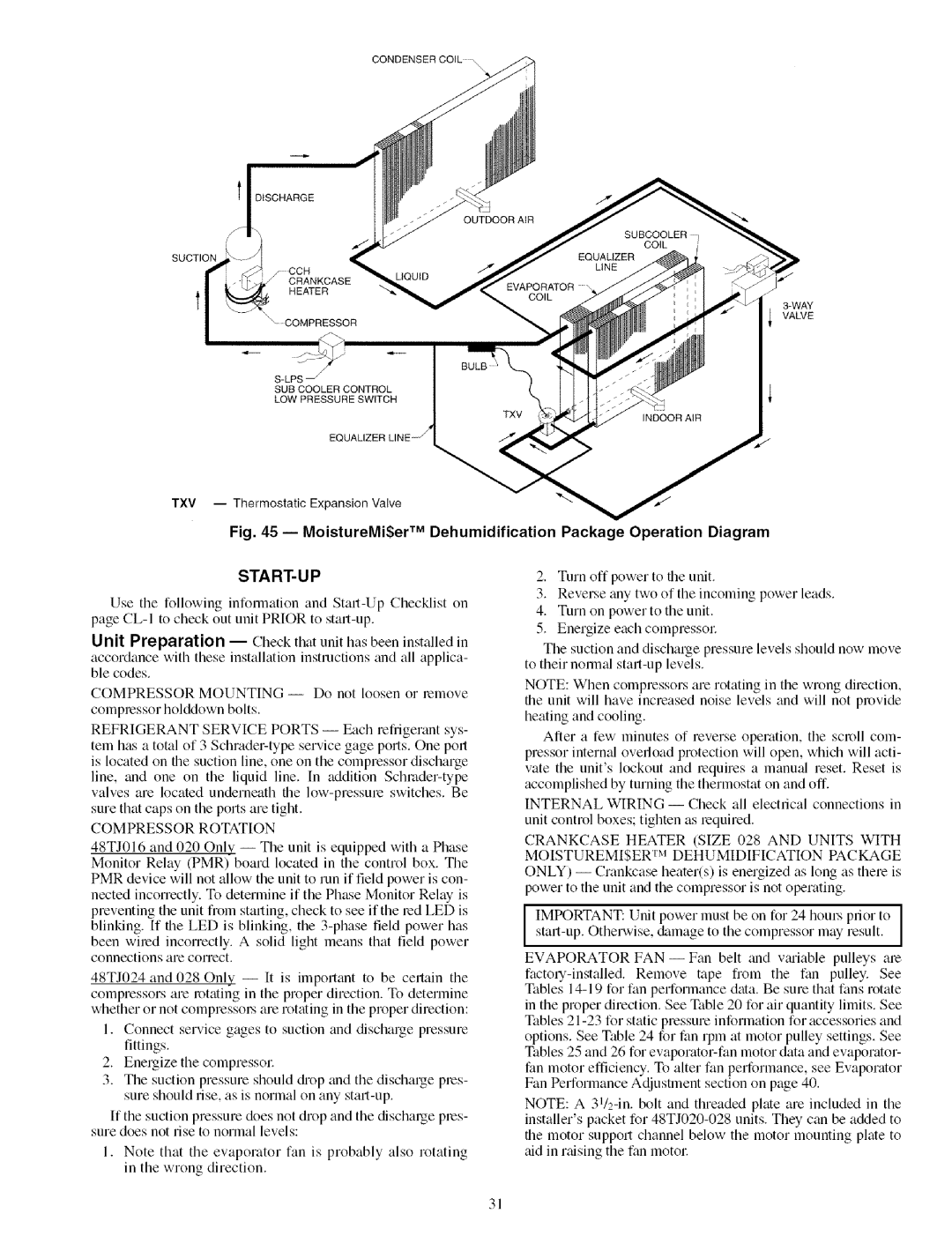 Carrier 48TJ016-028 specifications Compressor Rotation, Crankcase Heater Size 028 and Units with 