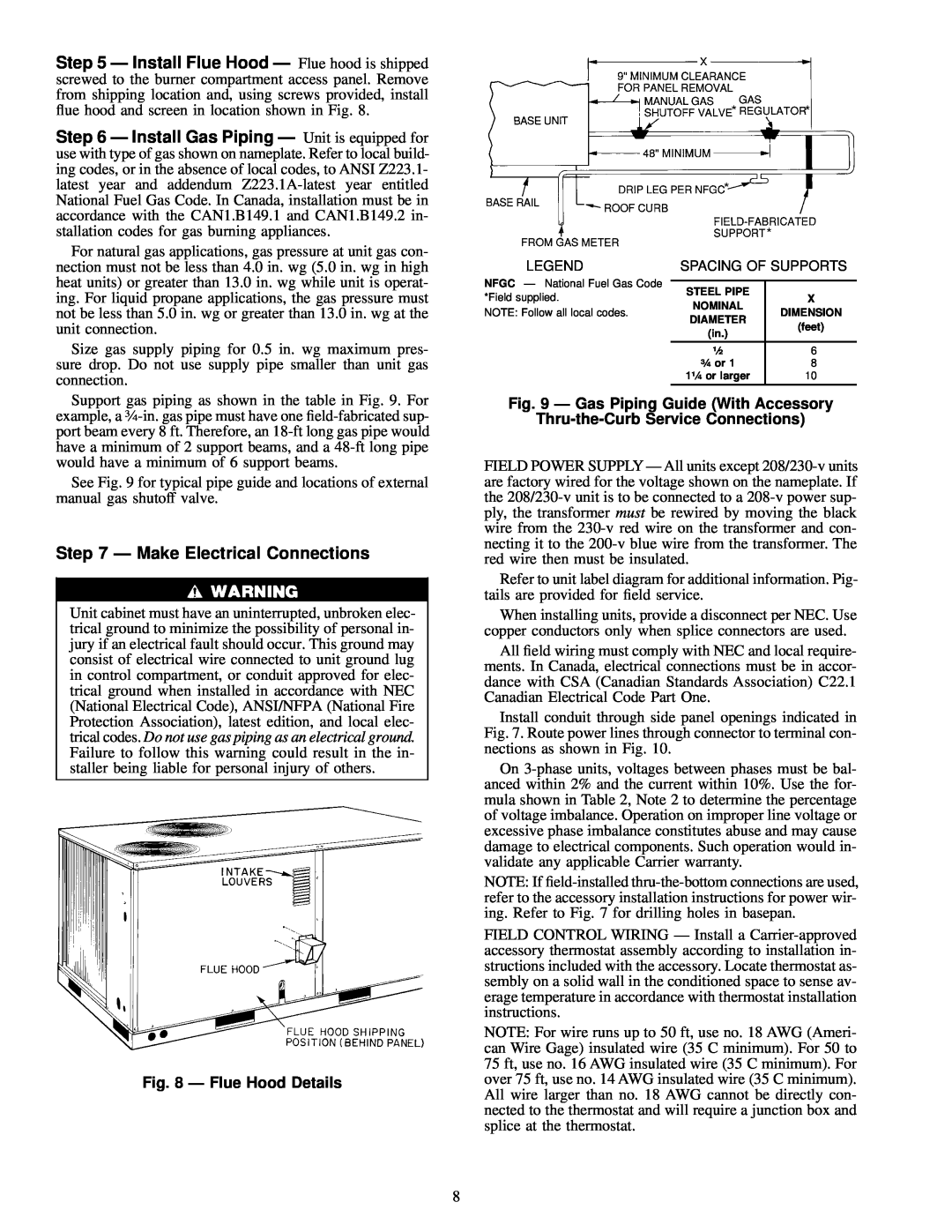 Carrier 48TJF008-012, 48TJE008-014, 48TJD008-014 installation instructions Ð Make Electrical Connections 